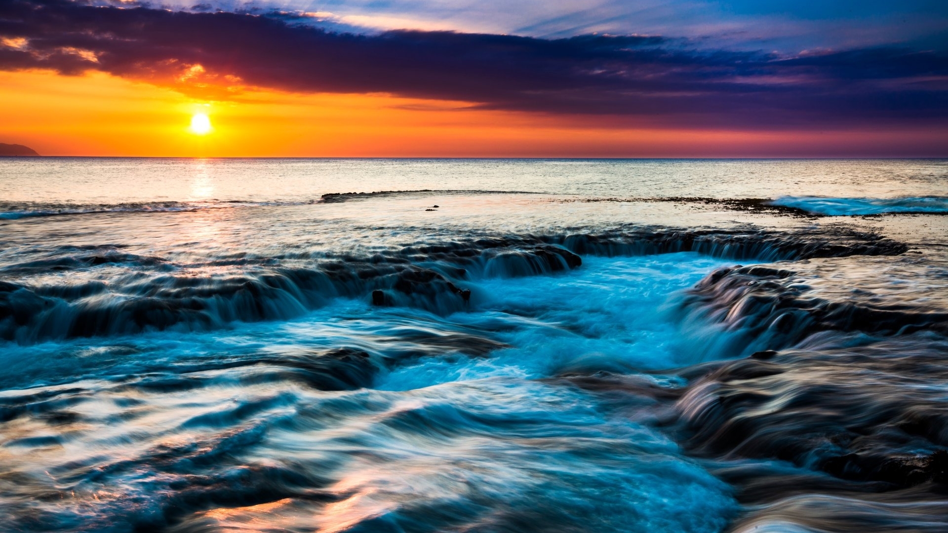 sea, oceans, nature, sunsets, HD Wallpaper