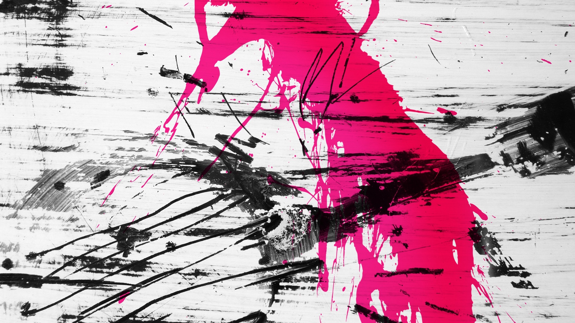 art, grunge, black, graffiti, white, pink, HD Wallpaper