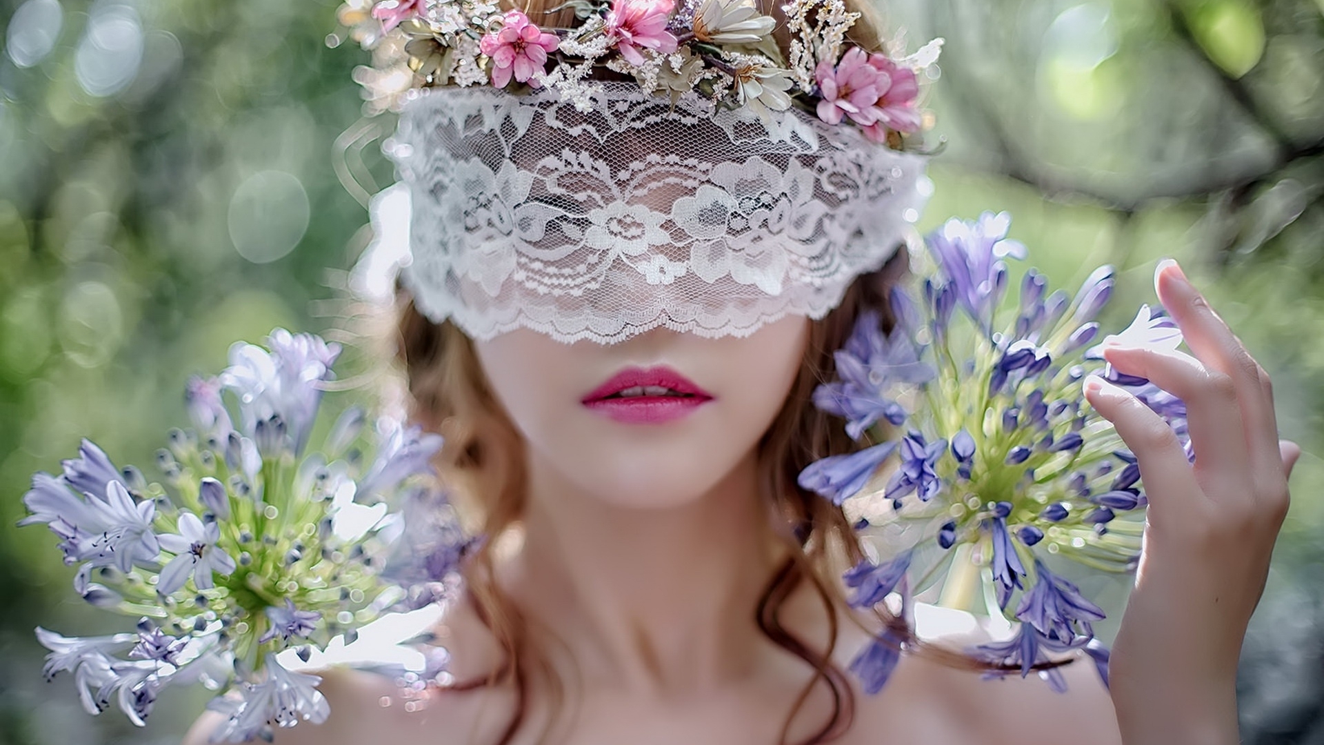 girl, model, flower, summer, beauty, woman, HD Wallpaper