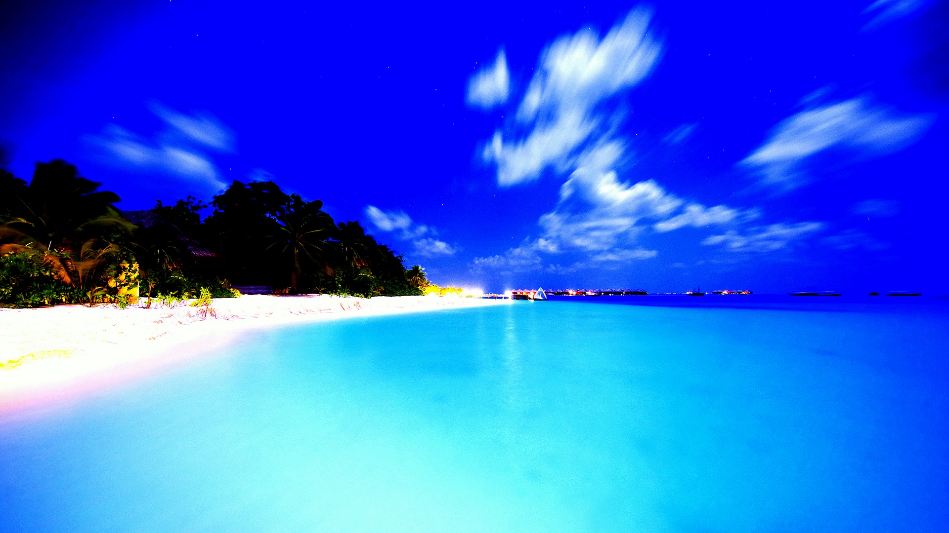 maldives, beach, island, clouds, sky, blue, HD Wallpaper