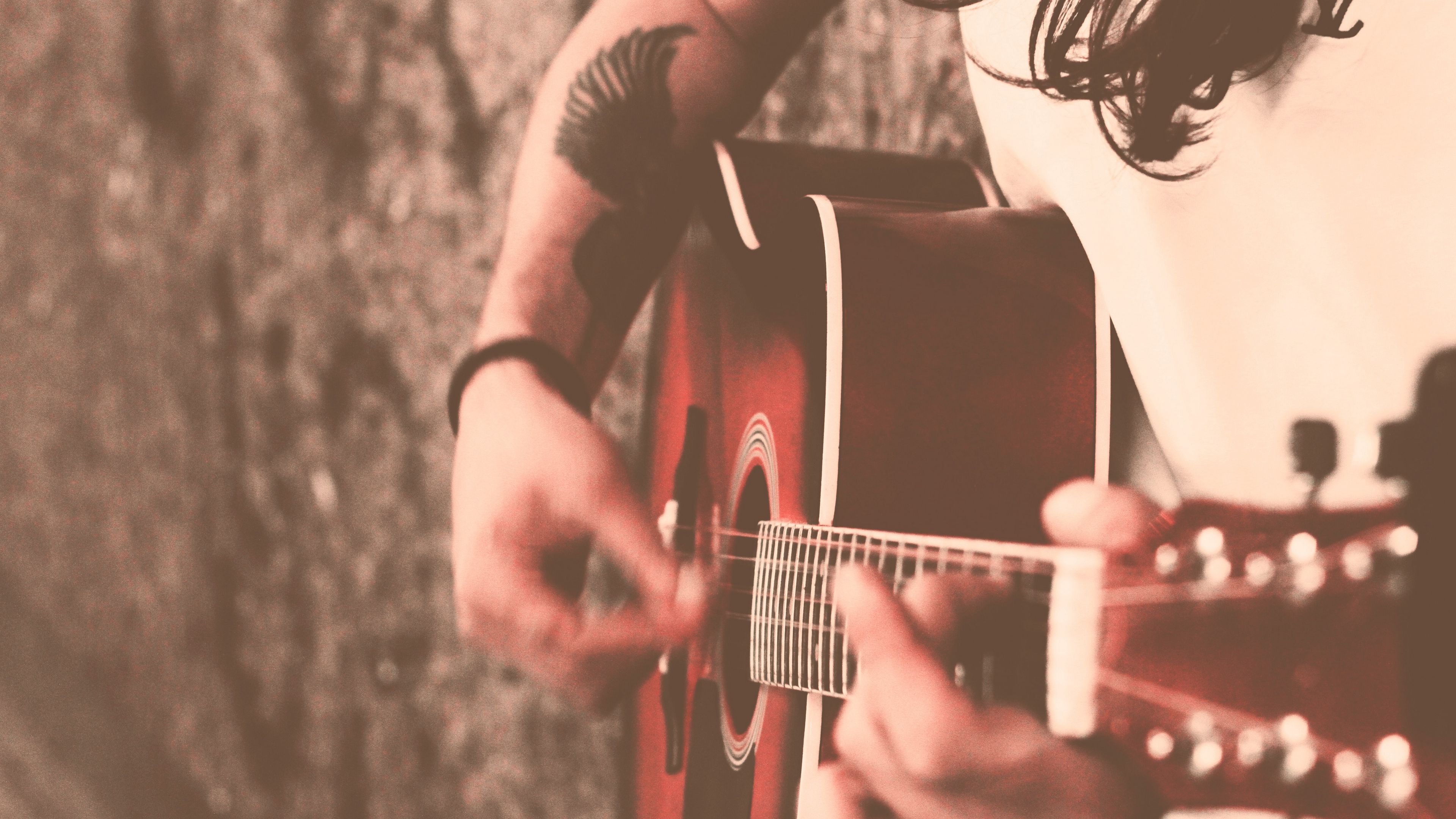 guitar, guitarist, musician, hands, 4k, HD Wallpaper