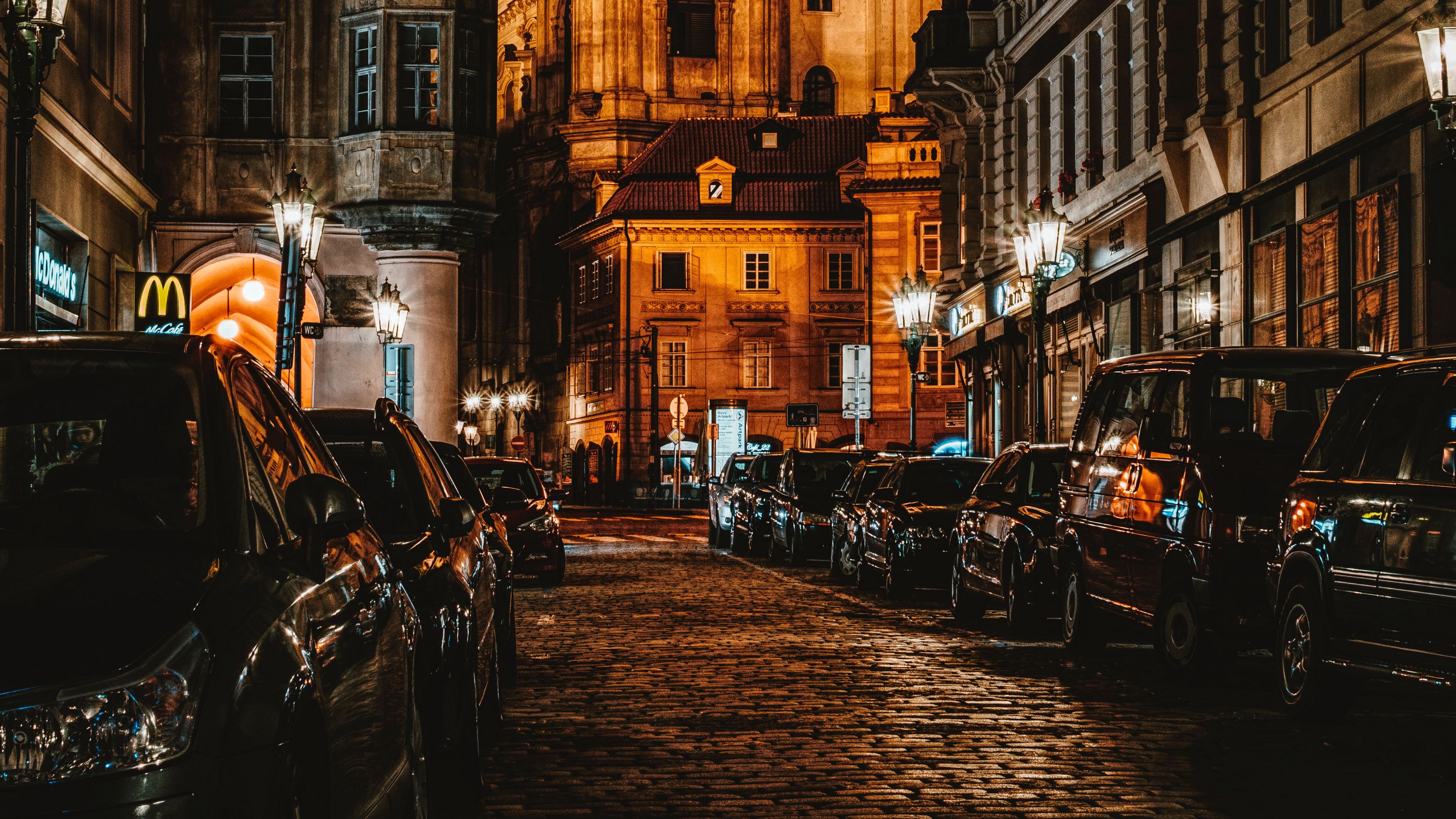 night city, cars, architecture, 4k, HD Wallpaper