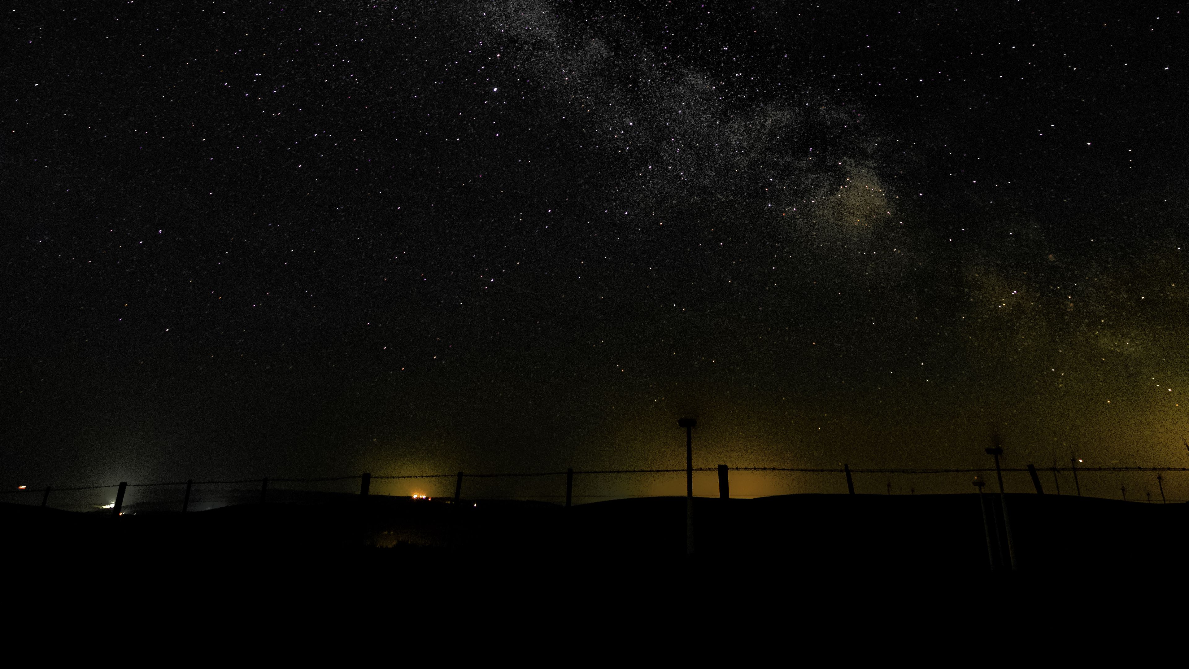 milky way, starry sky, night, horizon, radiance, 4k, HD Wallpaper