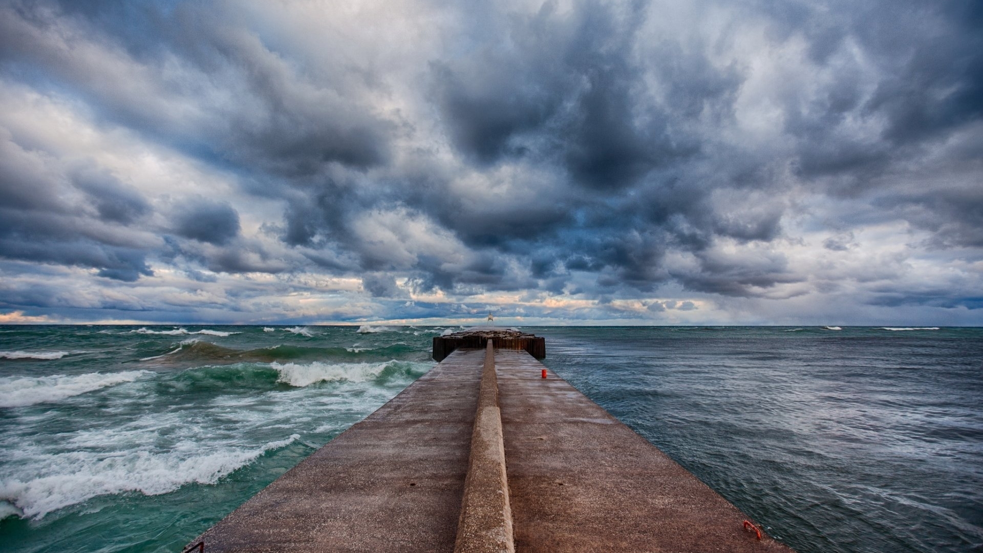 pier, nature, sky, ocean, HD Wallpaper