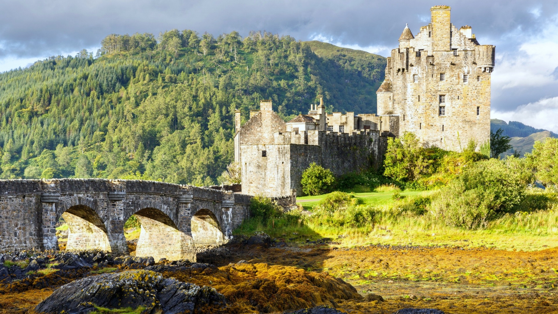 scotland, medieval, bridge, castle, HD Wallpaper