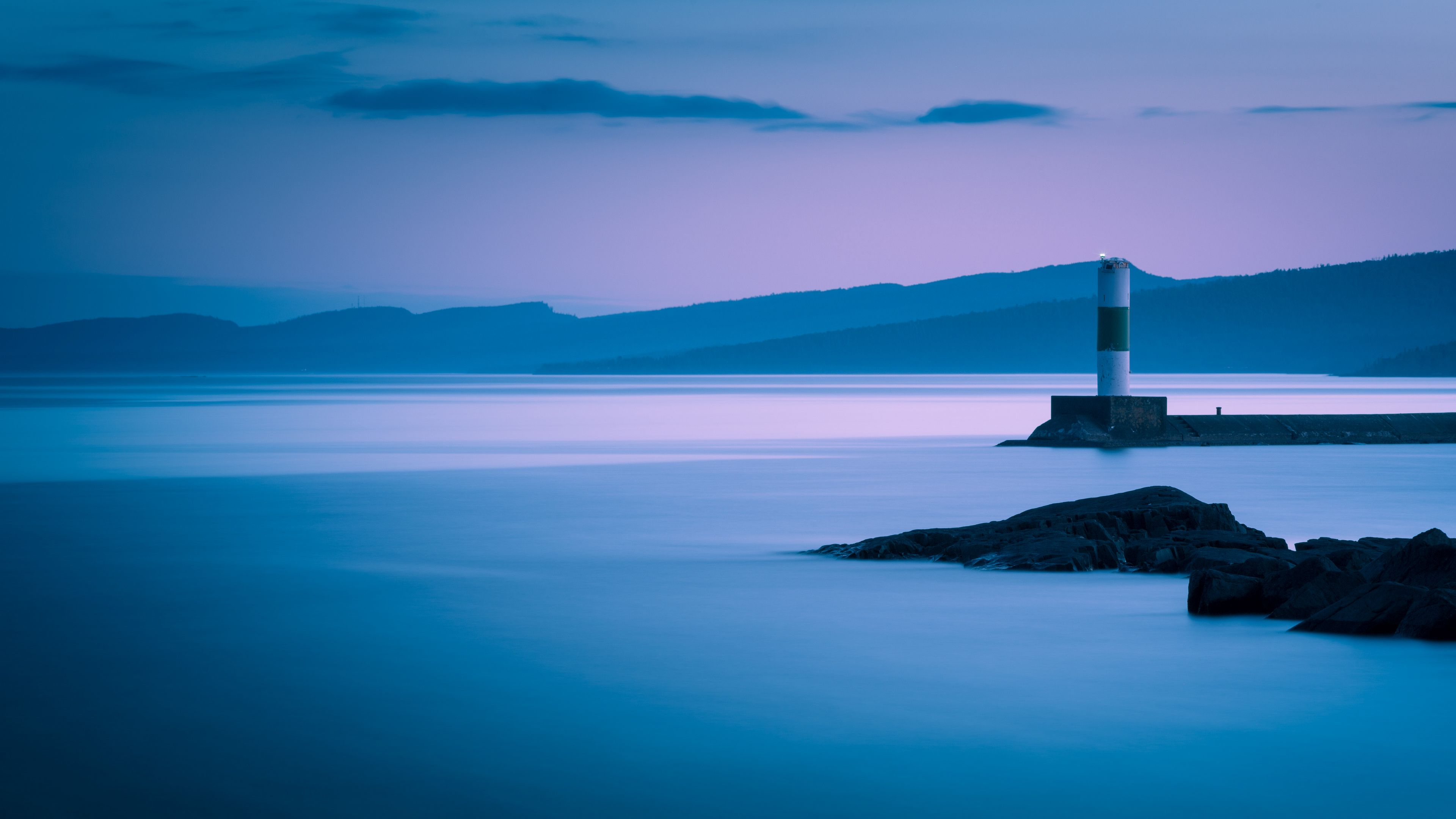lighthouse, lake, grand marais, minnesota, 4k, HD Wallpaper