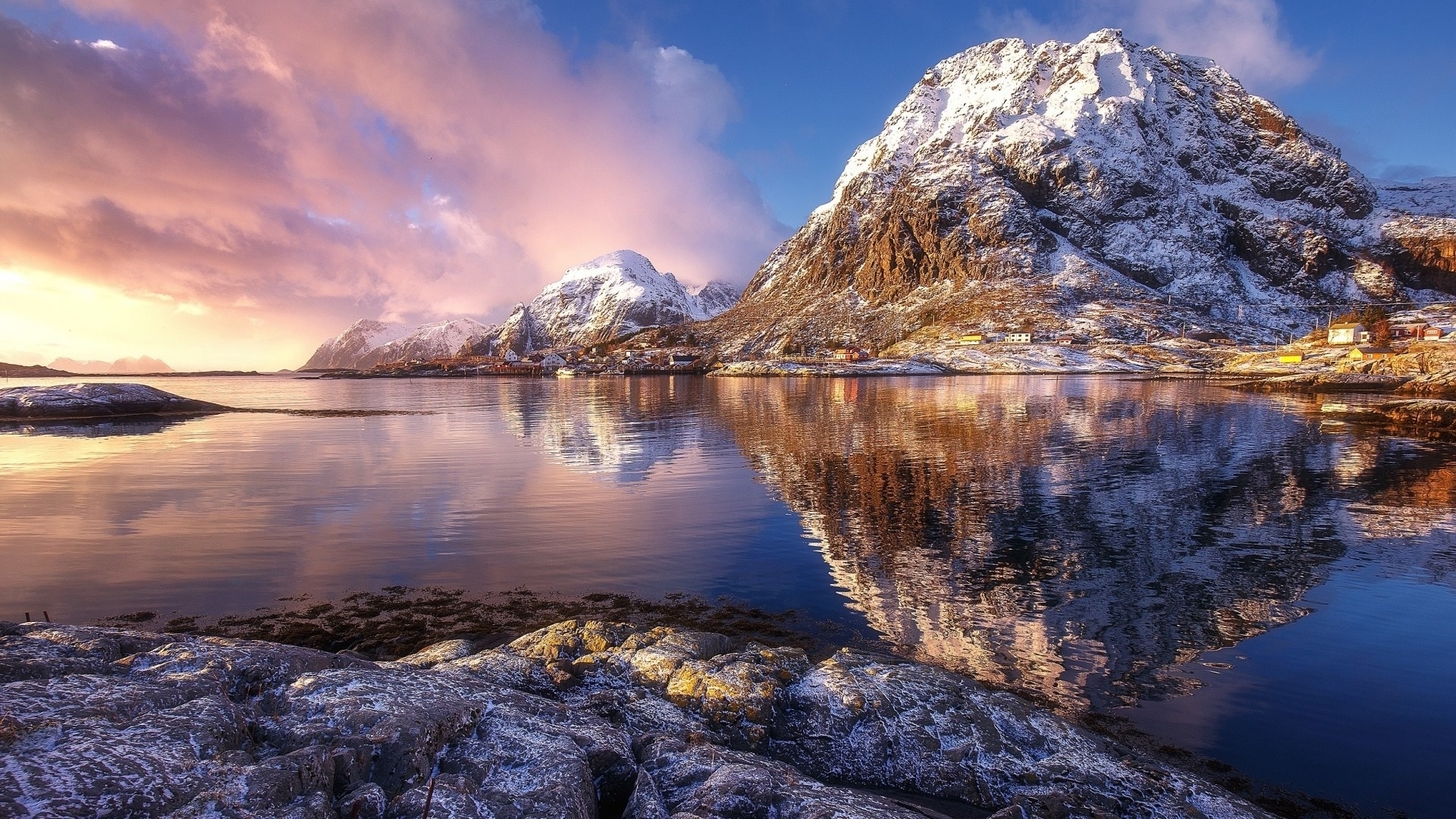mountain, lake, sky, nature, HD Wallpaper