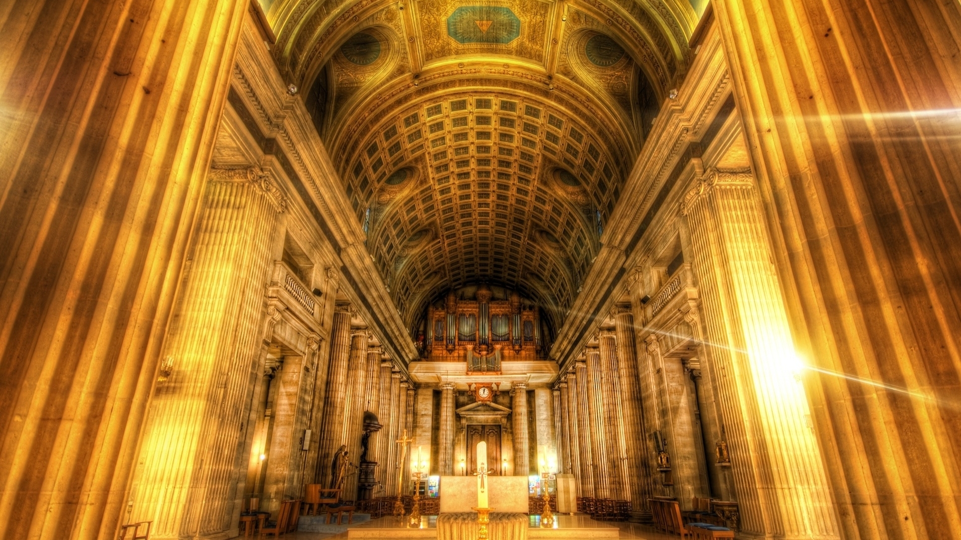 alter, cathedral, hdr, ceiling, HD Wallpaper