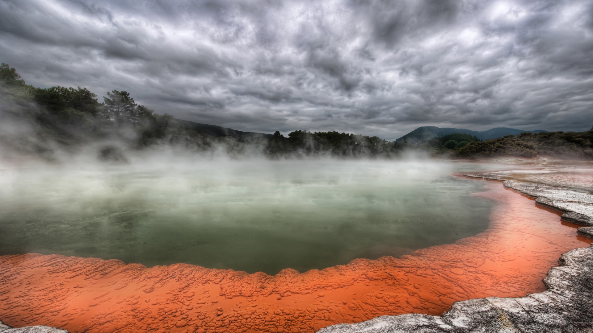 colors, minerals, hot water, geyser, HD Wallpaper