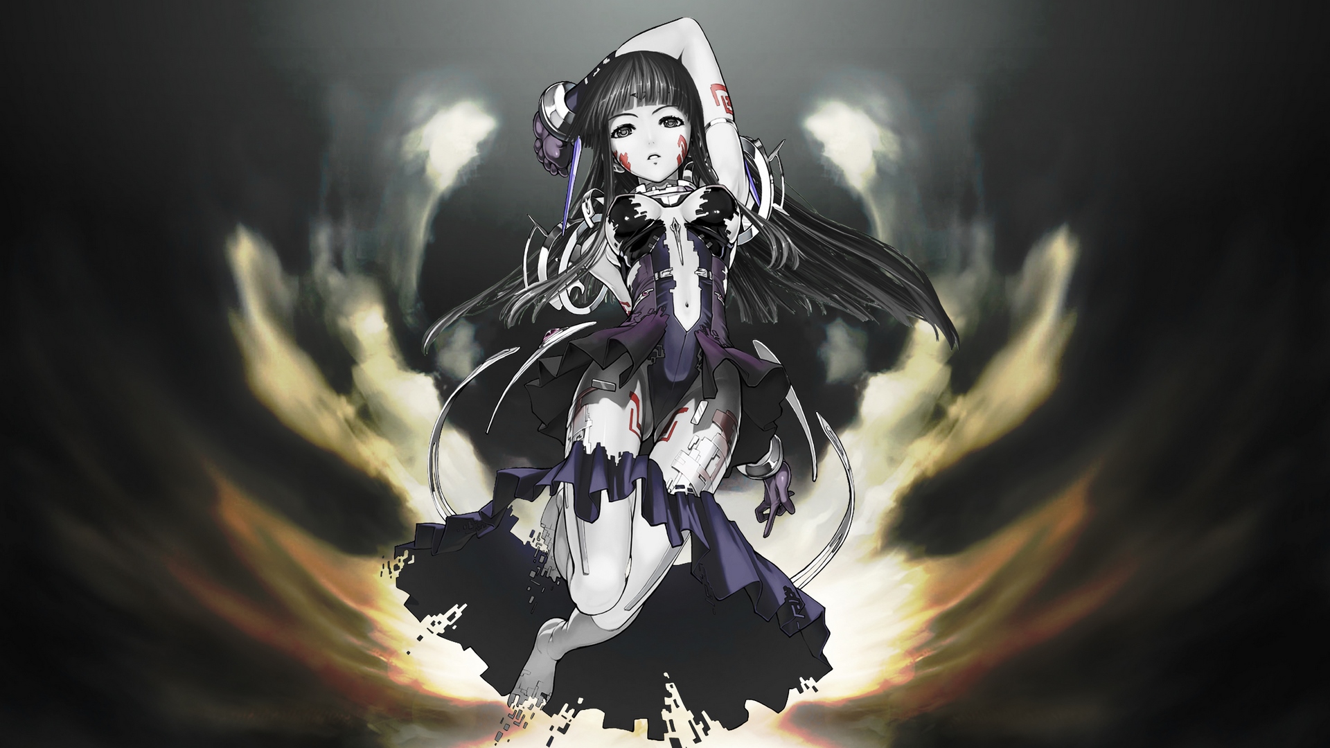 apart, falling, girl, dark, HD Wallpaper