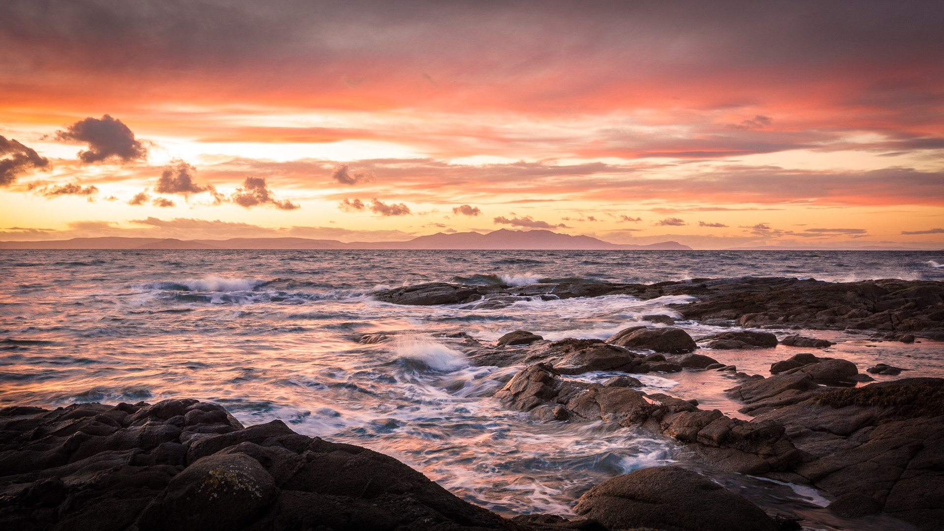 ocean, sunset, nature, sky, HD Wallpaper