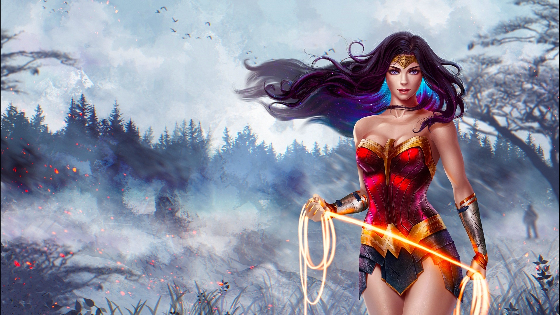 pretty, art, female, lovely, beautiful, woman, wonder woman, fantasy, nice, girl, digital, HD Wallpaper