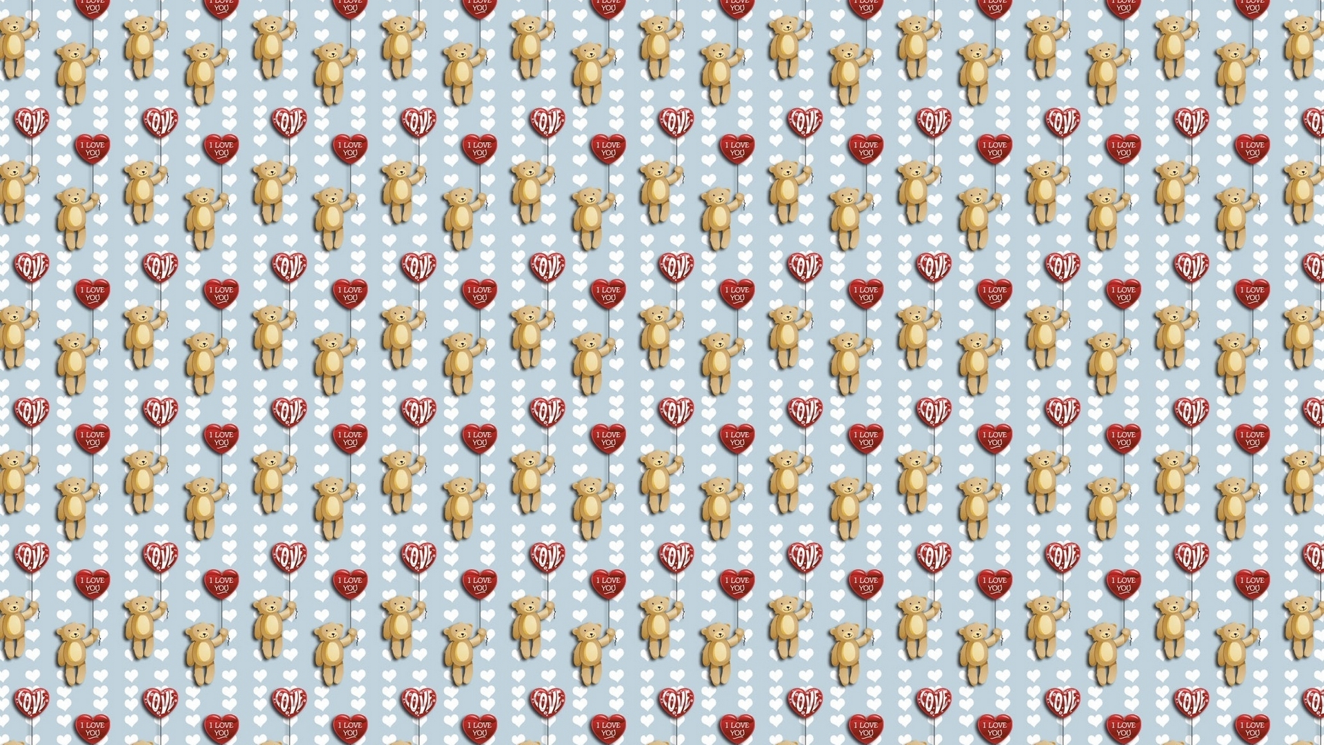 pattern, texture, paper, valentine, teddy bear, HD Wallpaper