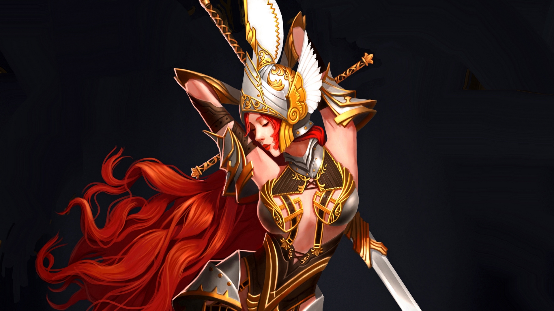 warrior, fantasy, magic, dark, HD Wallpaper