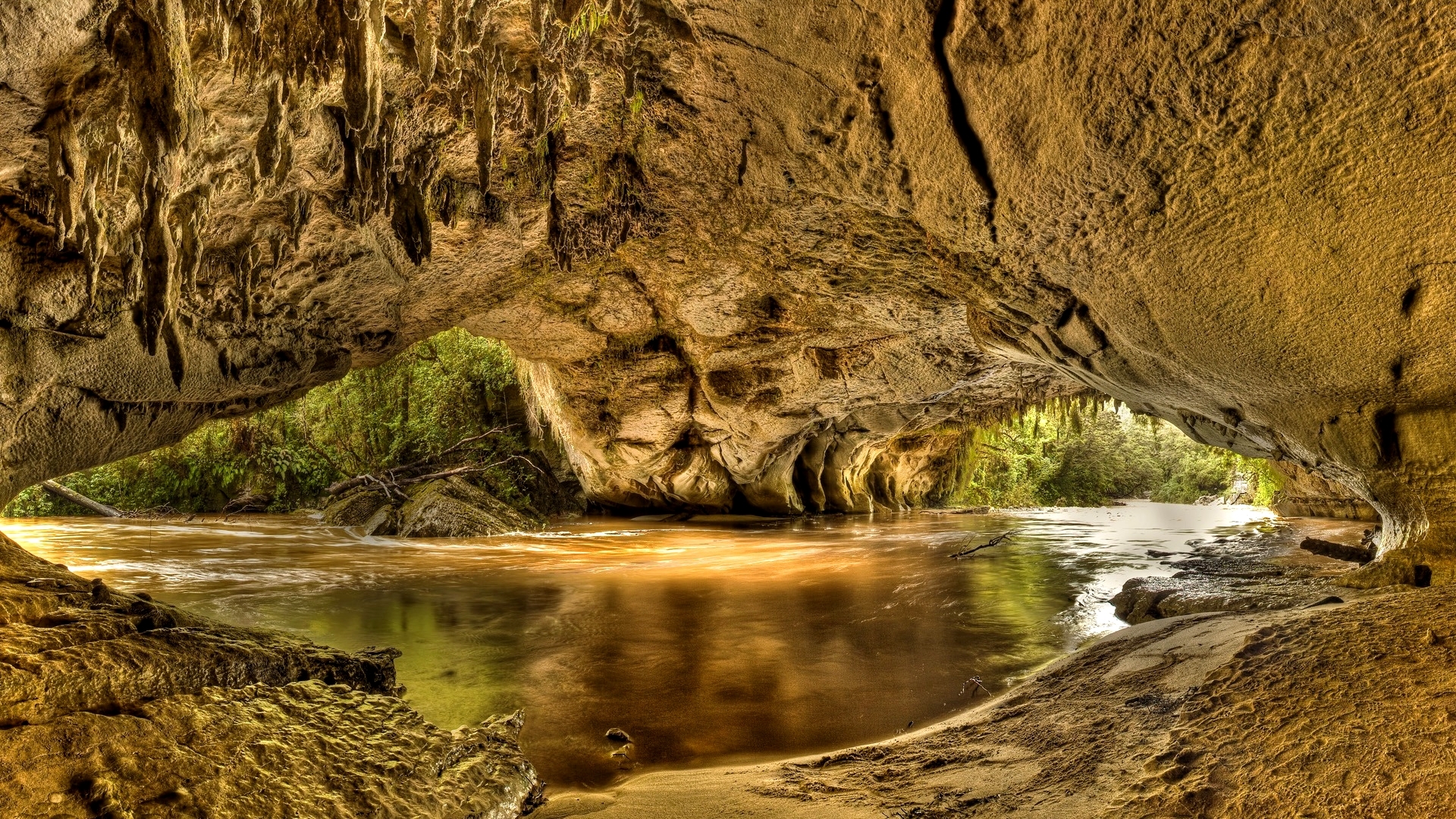 river, hdr, flow, arch, HD Wallpaper