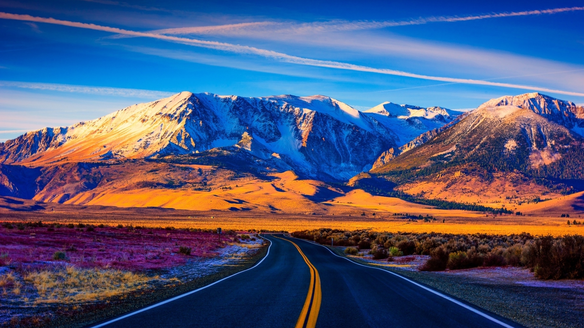 fall, mountains, autumn, roads, nature, HD Wallpaper