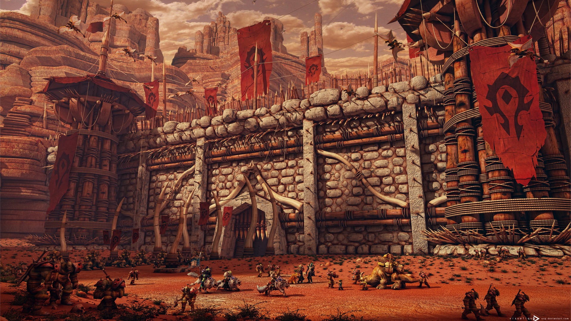 wow, artwork, awsome, orgrimmar, HD Wallpaper