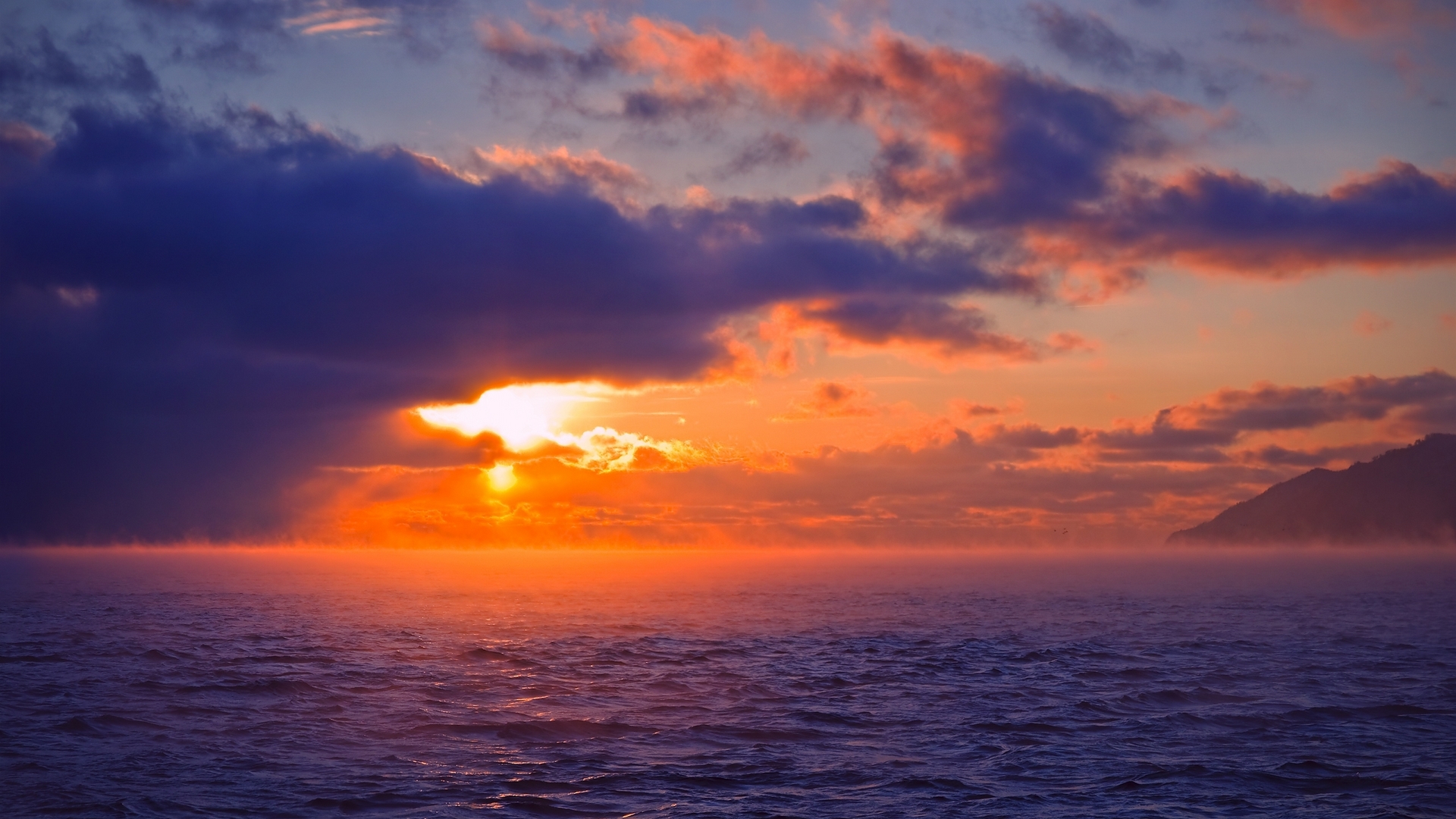 horizon, the water, the sun, sunset, sea, wave, HD Wallpaper