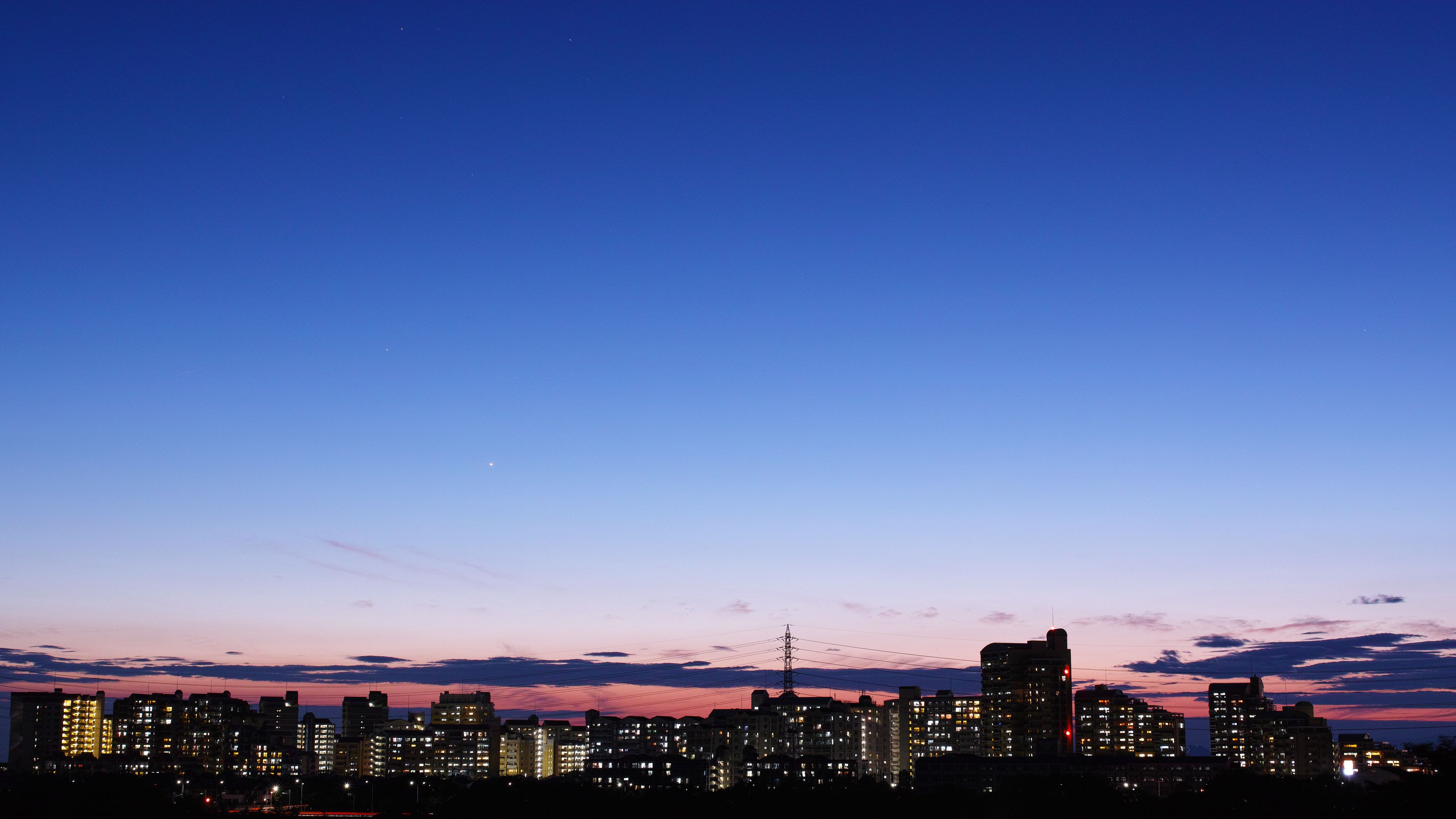 night city, panorama, horizon, japan, 4k, HD Wallpaper