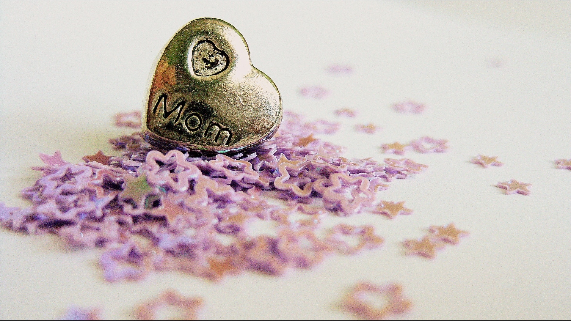 stars, love, mom, pink, heart, HD Wallpaper