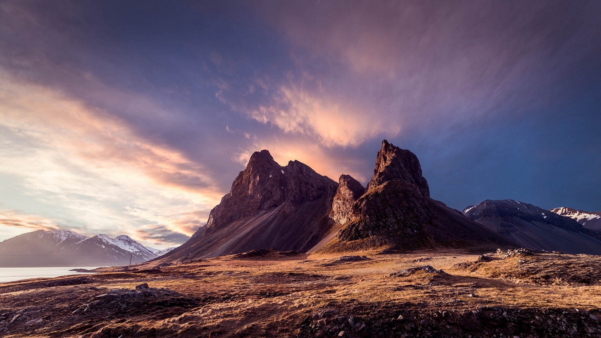 mountain range, hd, full hd, sky, mountains, nature, landscape, HD Wallpaper