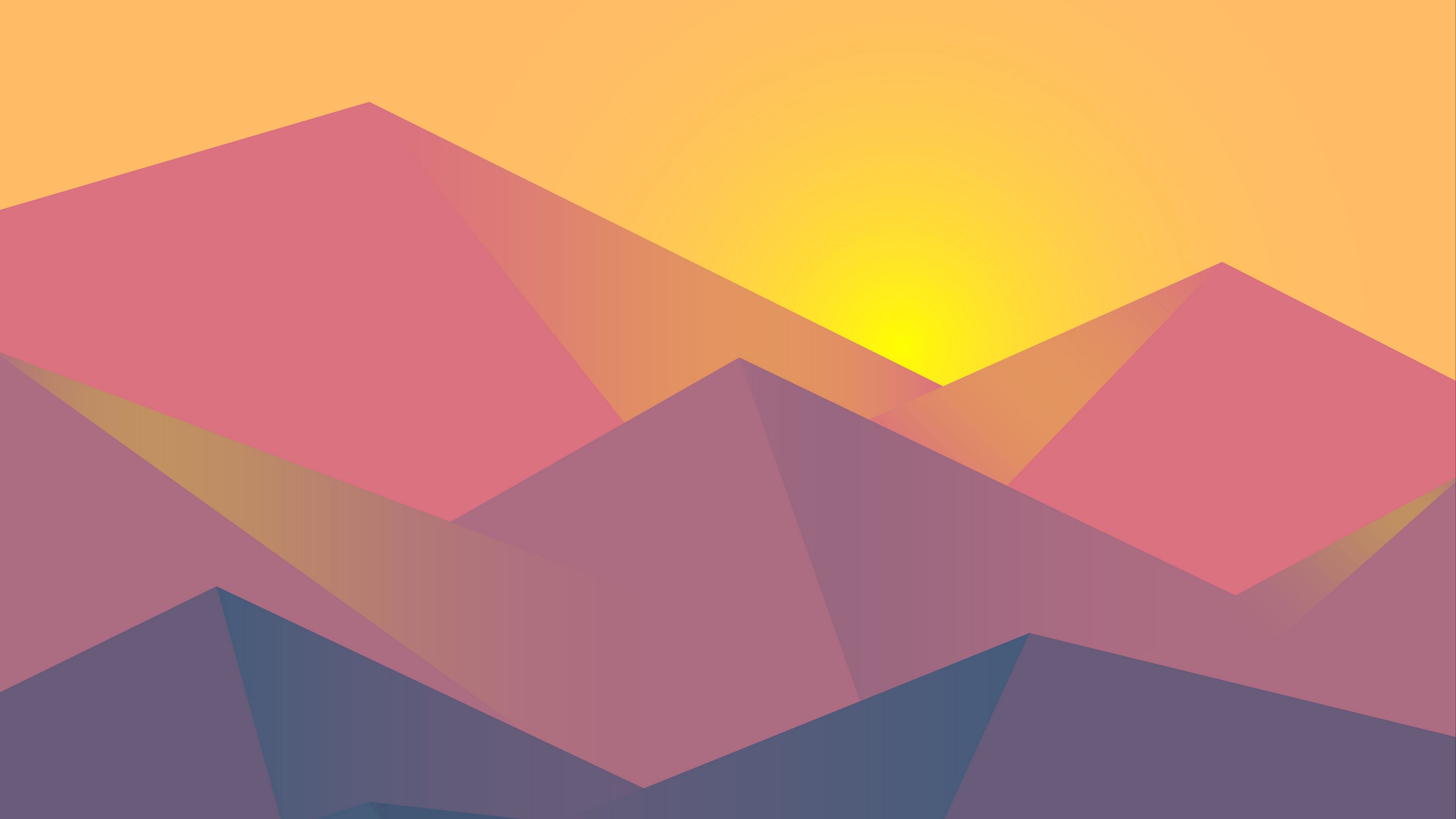 minimalism, geometric, landscape, 4k, HD Wallpaper