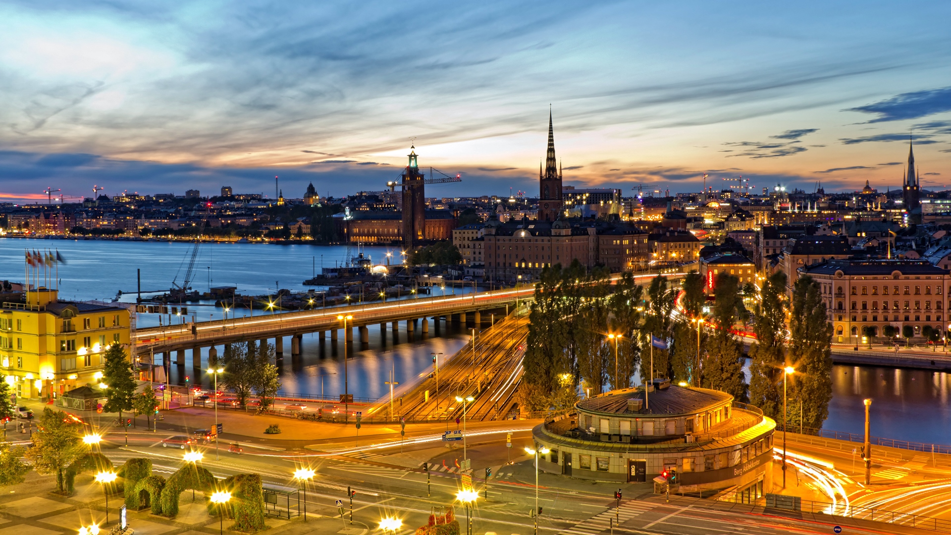 architecture, modern, city, new, stockholm, sunset, sky, metropola, HD Wallpaper