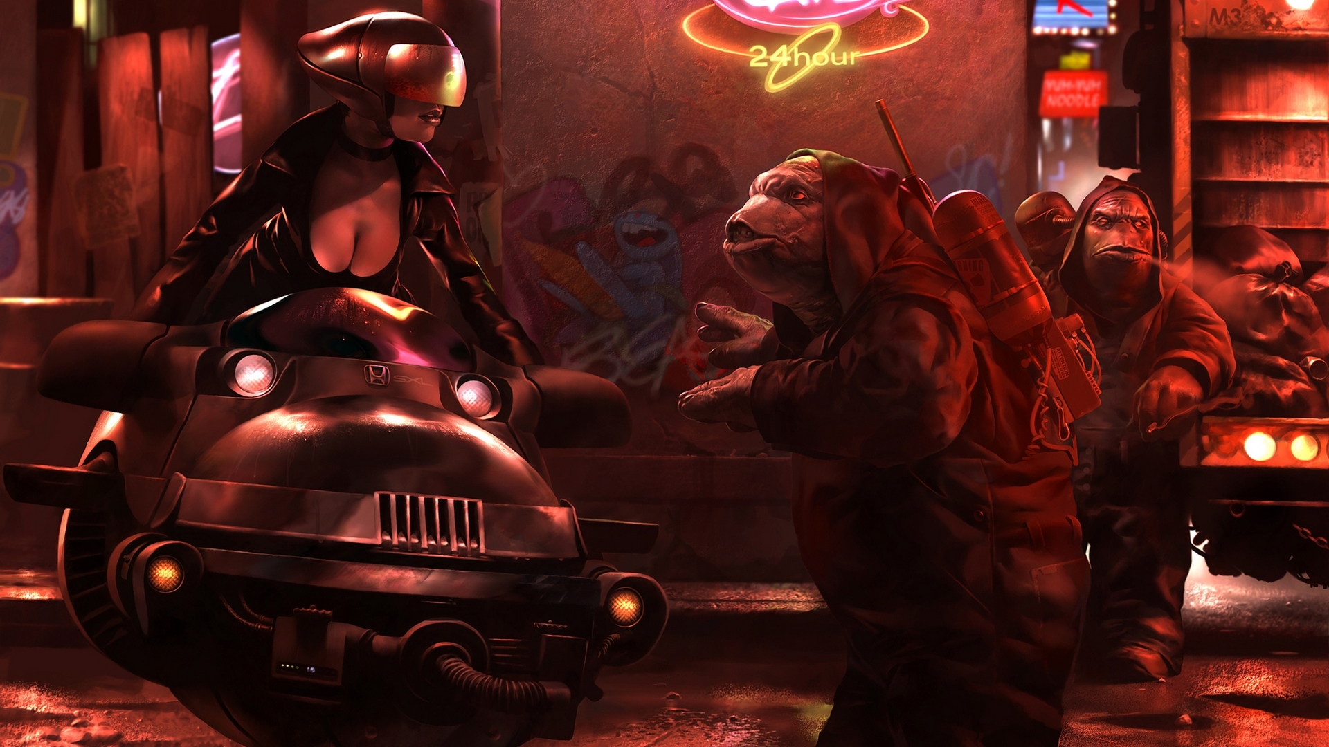 directions, creatures, red, future, HD Wallpaper