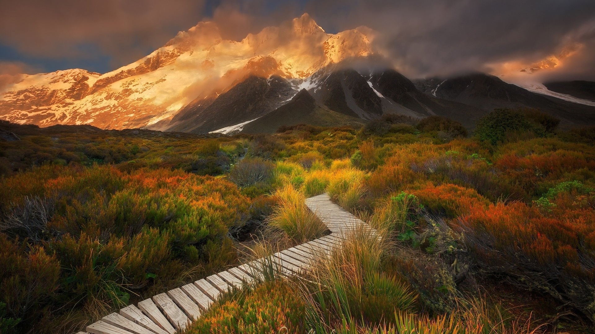 mountains, clouds, landscapes, national parks, nature, HD Wallpaper