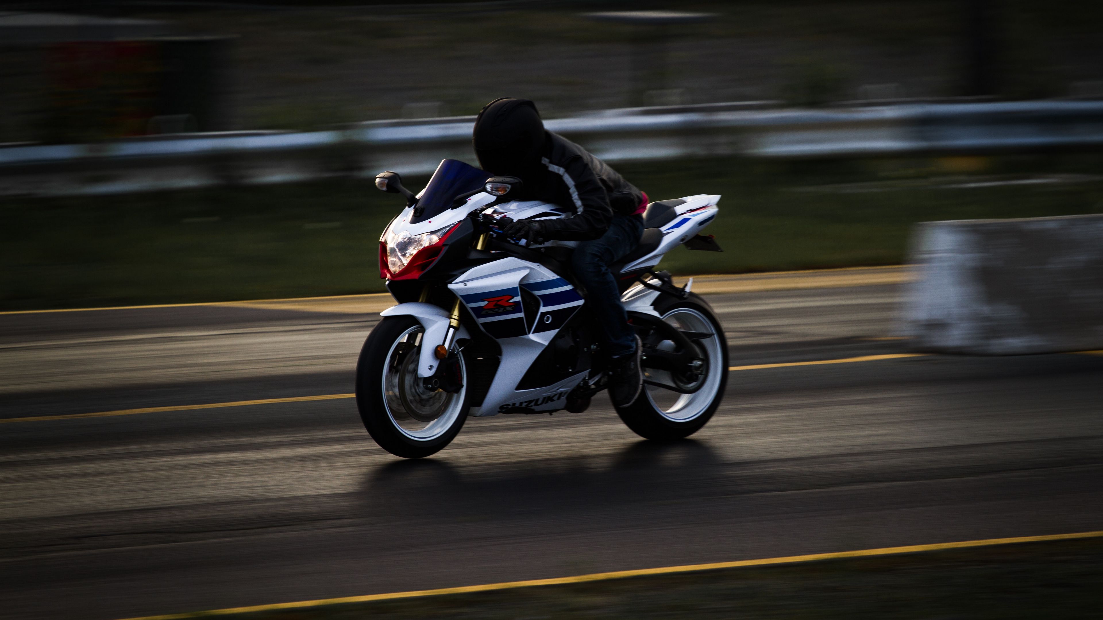 motorcyclist, speed, movement, adrenaline, 4k, HD Wallpaper
