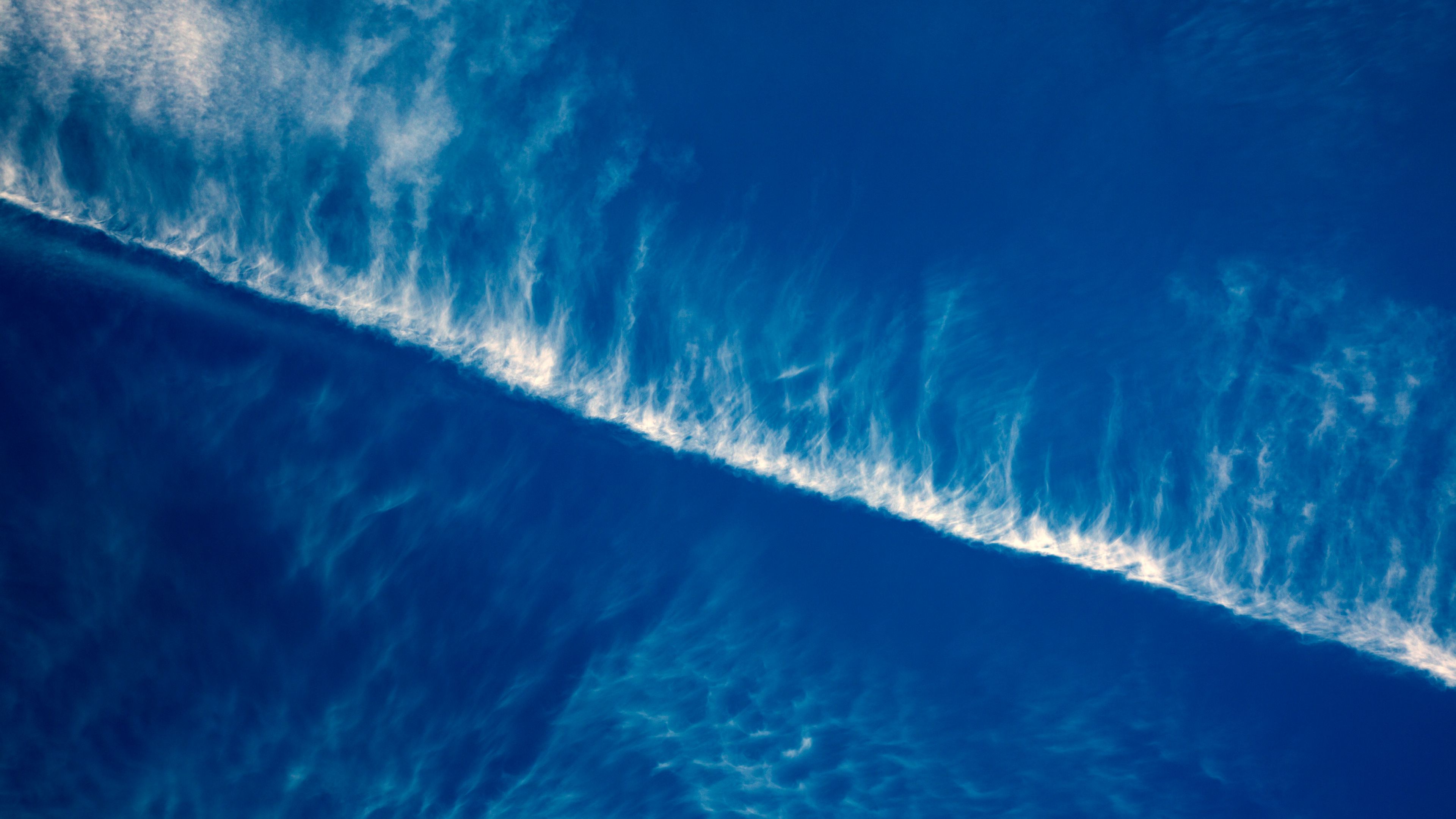 sky, blue, lines, 4k, HD Wallpaper