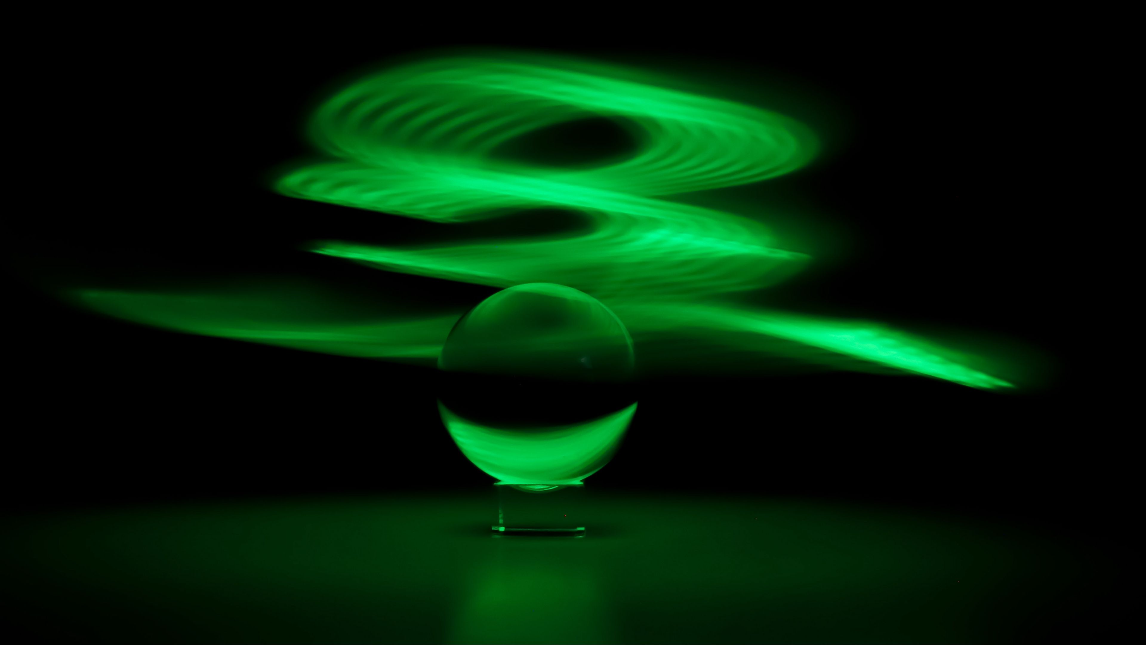 ball, dark, abstraction, 4k, HD Wallpaper