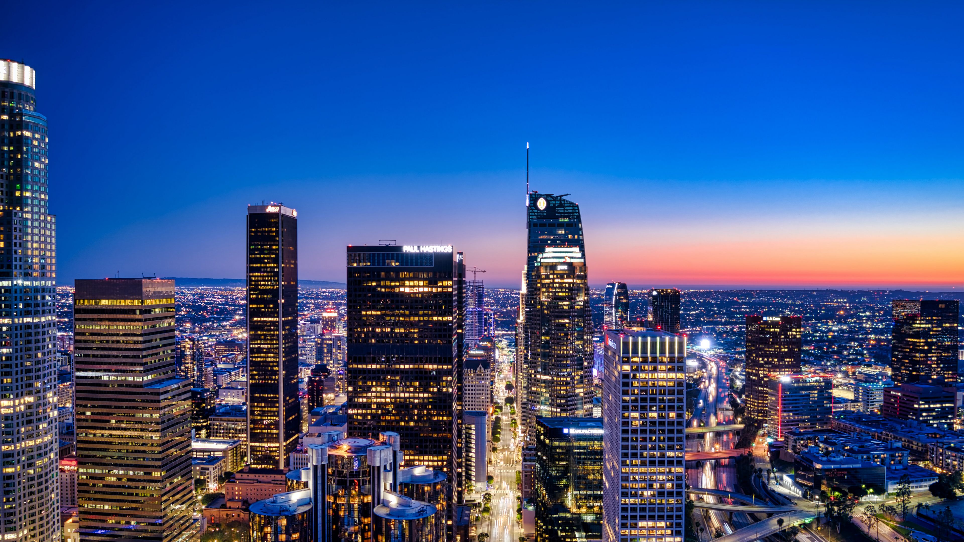 night city, metropolis, tower, 4k, HD Wallpaper