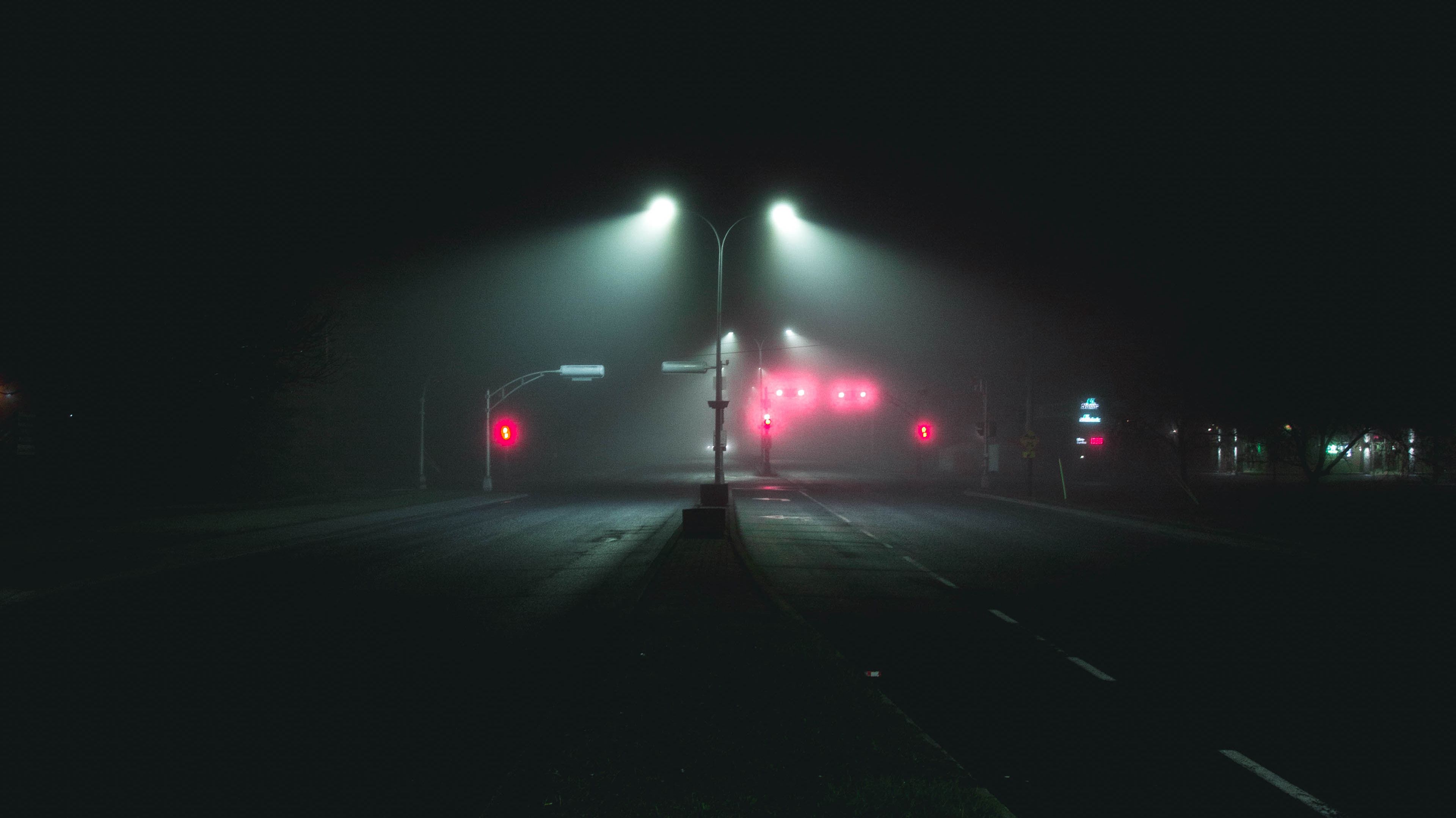 road, marking, night, pillars, light, 4k, HD Wallpaper