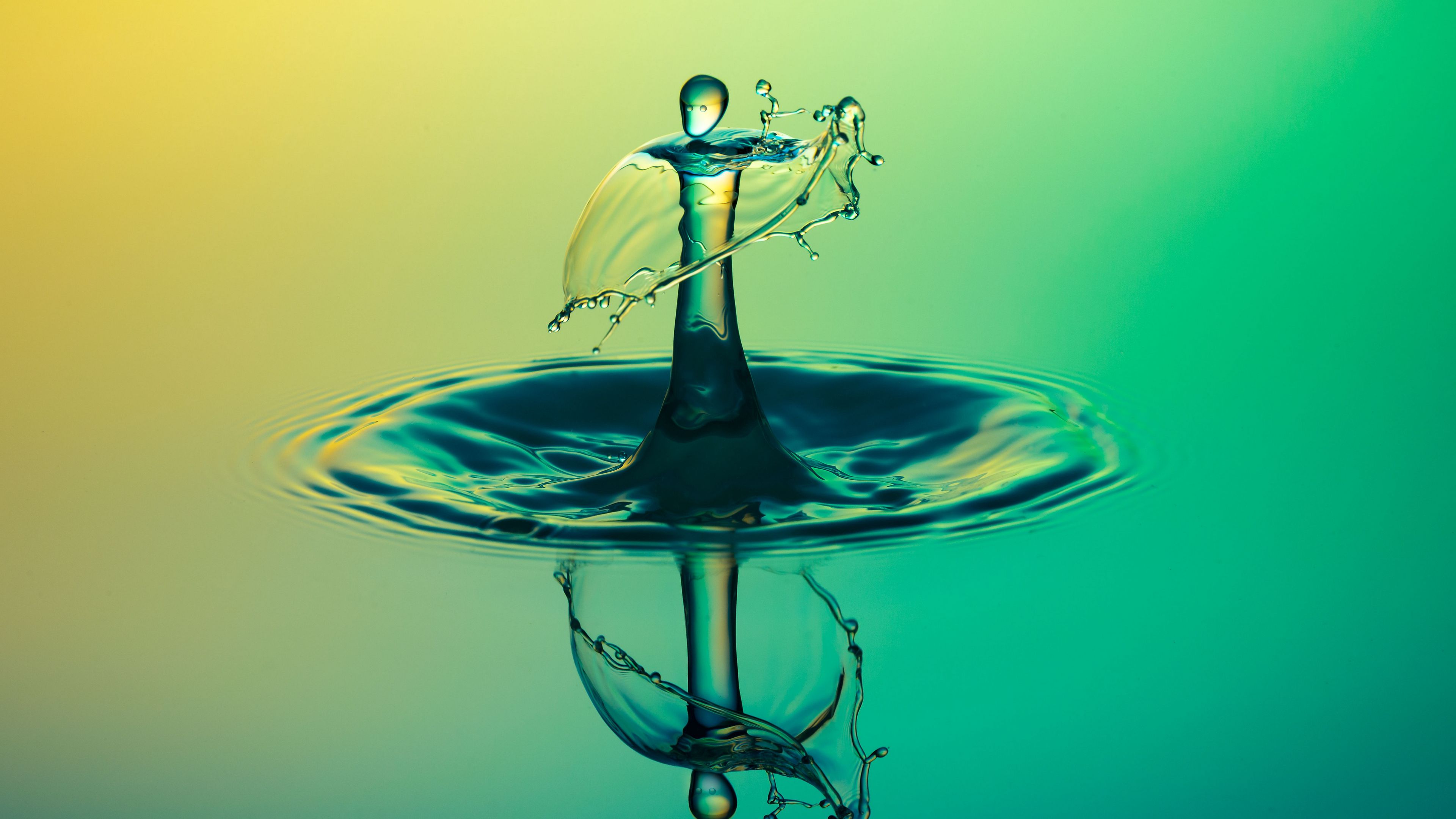 liquid, spray, reflection, 4k, HD Wallpaper