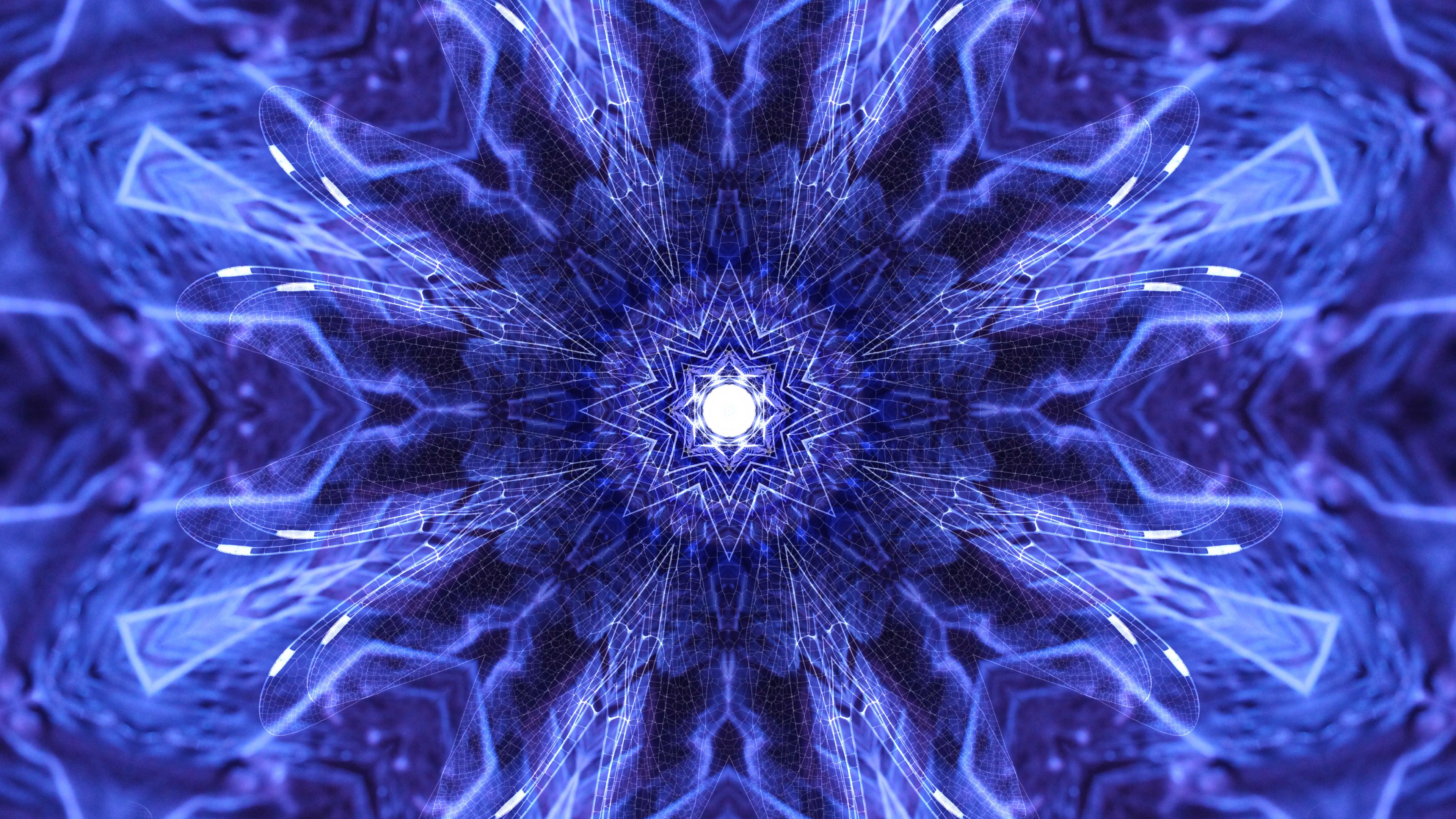patterns, lilac, fractal, plexus, geometric, 4k, HD Wallpaper