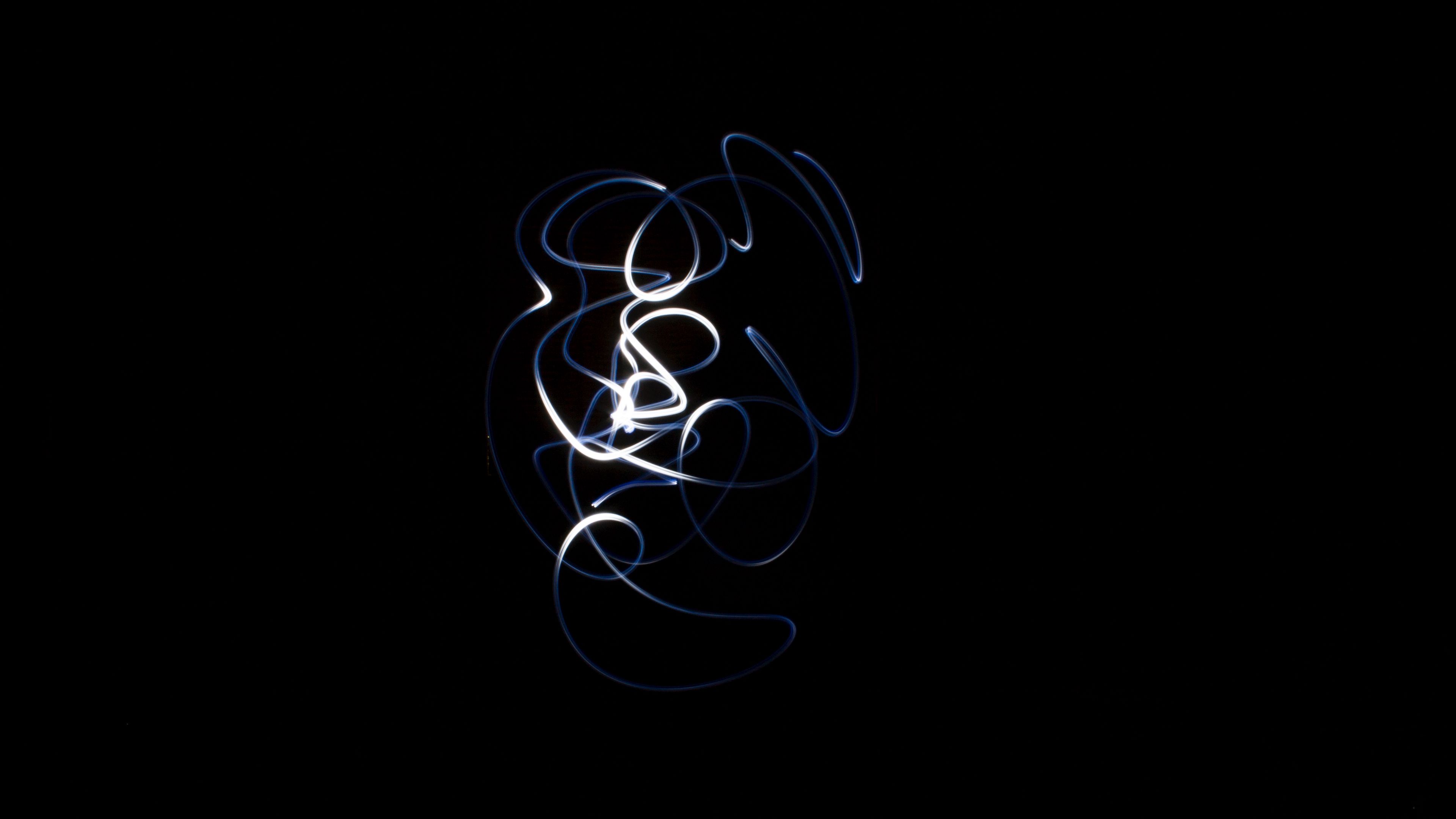 light art, lines, darkness, 4k, HD Wallpaper