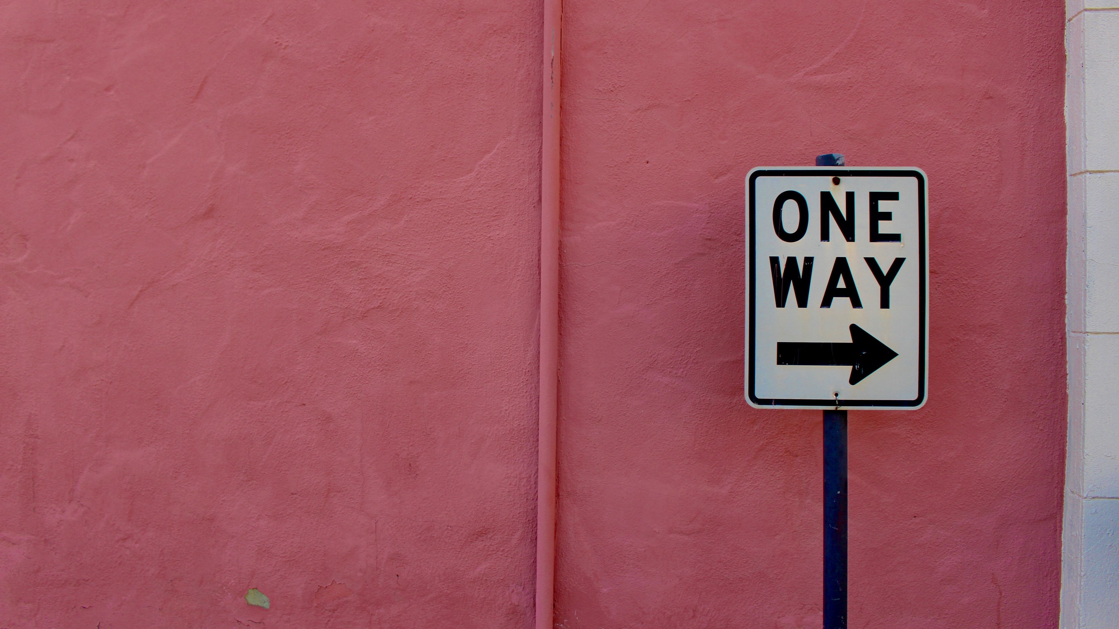 pointer, wall, inscription, one way, 4k, HD Wallpaper