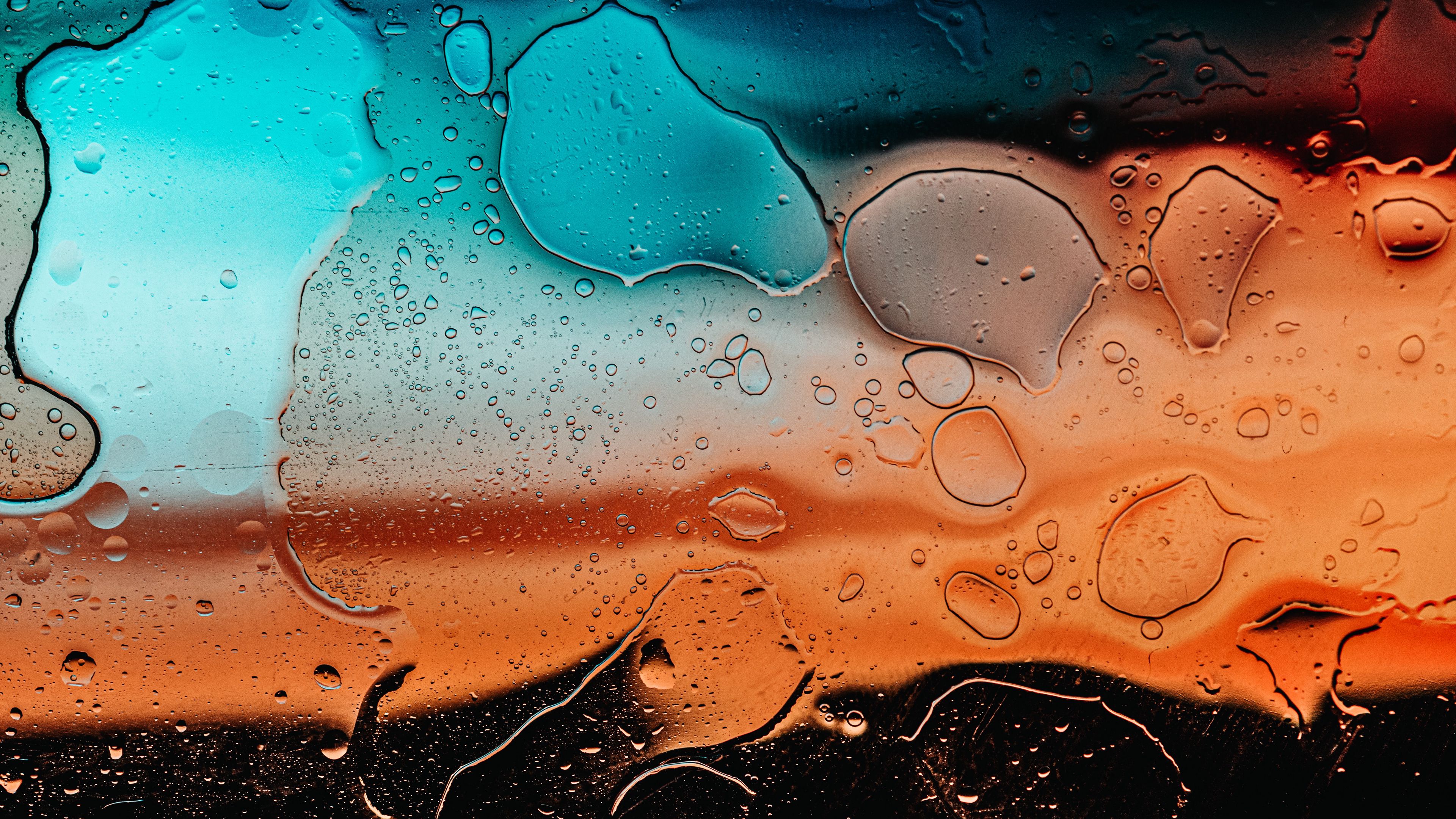 drops, glass, multi-colored, 4k, HD Wallpaper