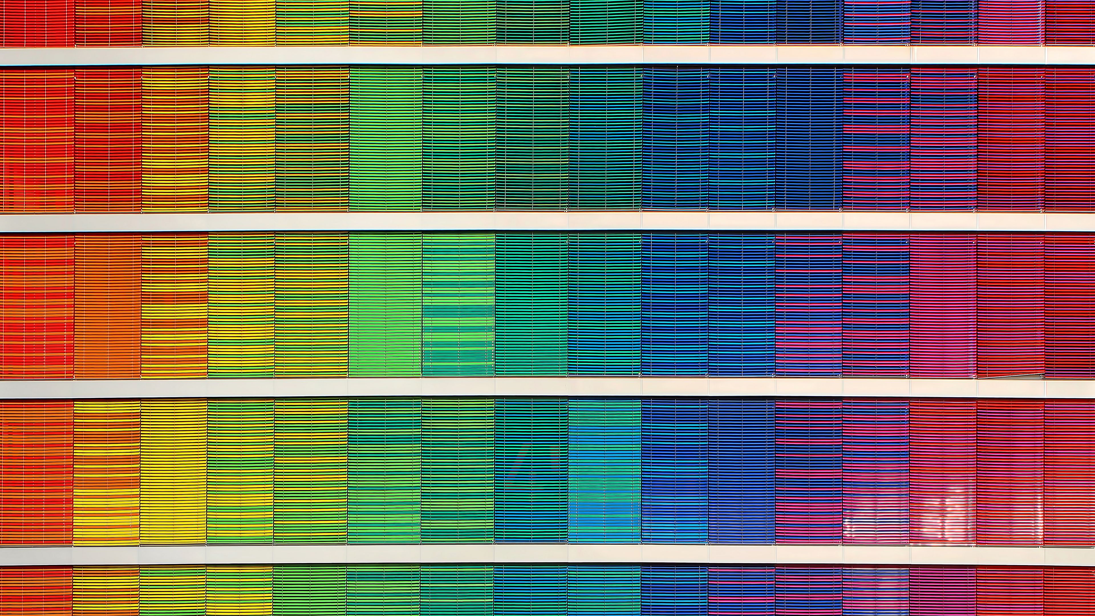 facade, multicolored, rainbow, architecture, 4k, HD Wallpaper
