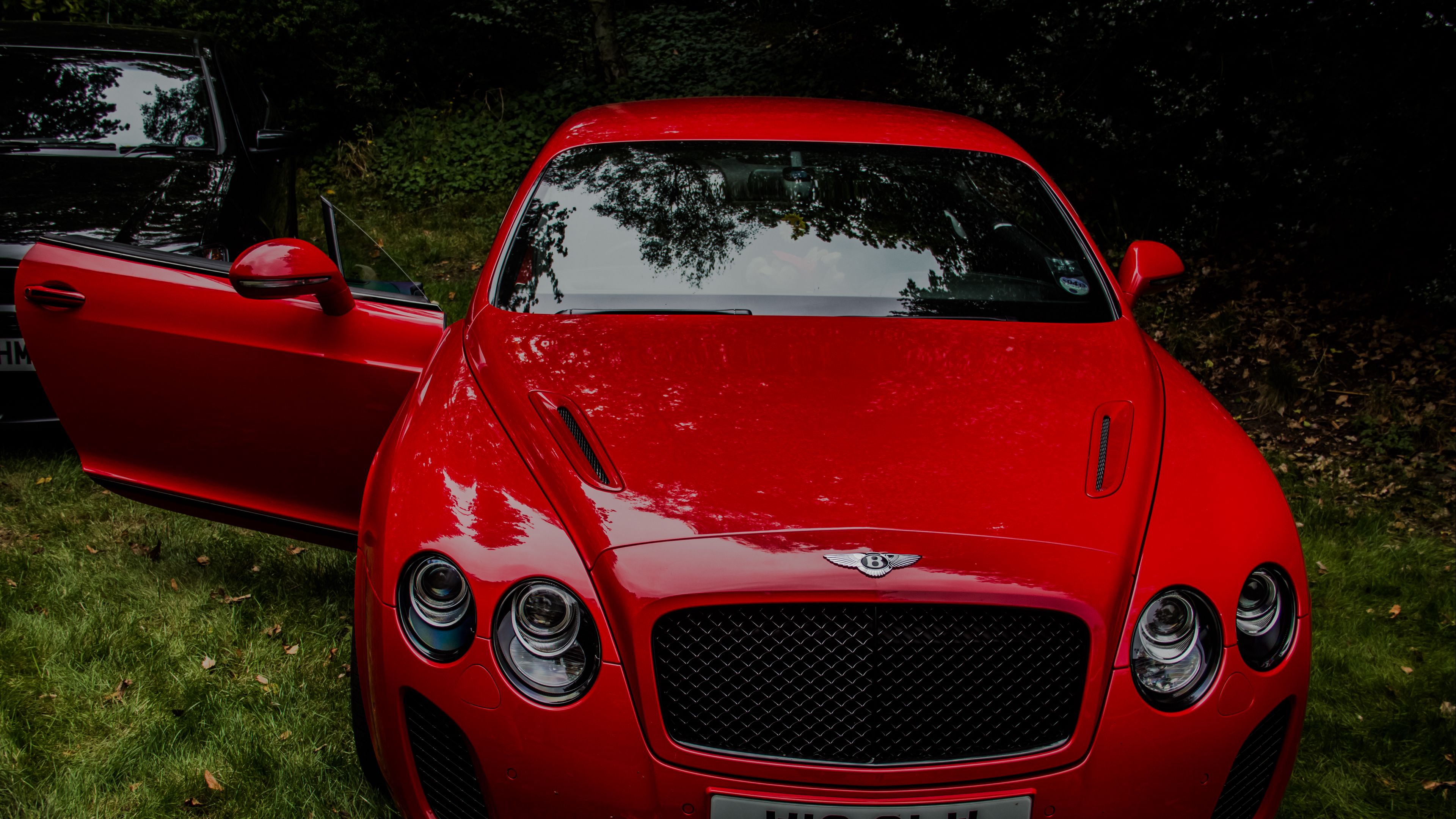 bentley continental gt, red, front view, luxury, 4k, HD Wallpaper