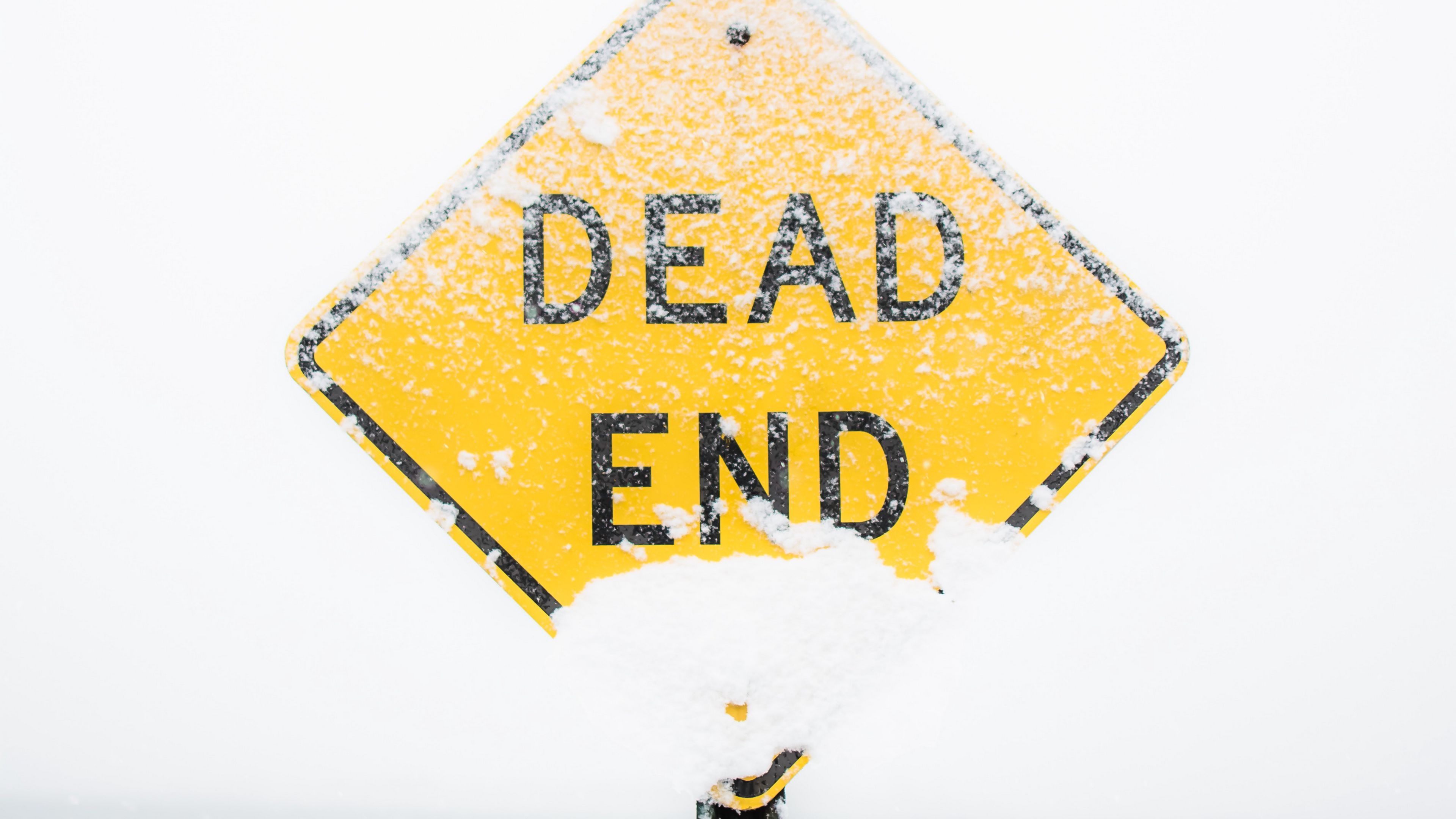 dead end, sign, snow, inscription, 4k, HD Wallpaper