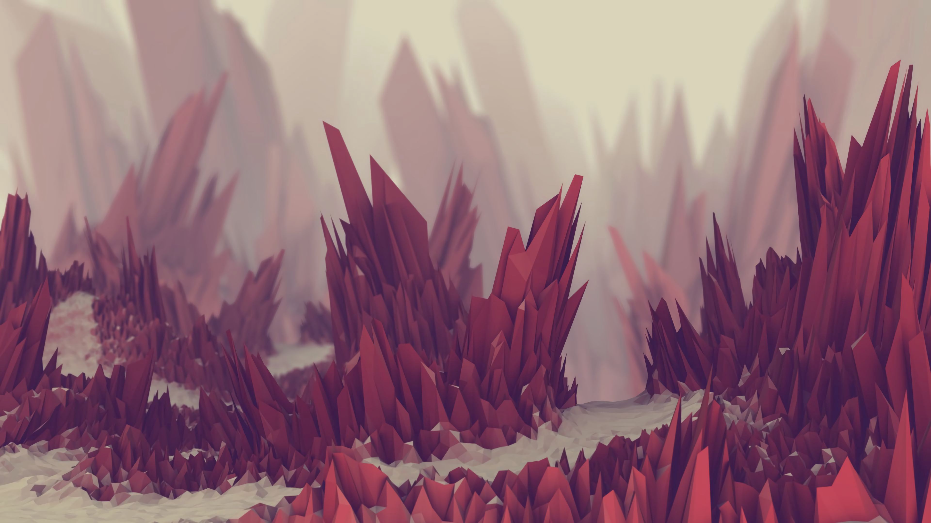 crystals, scratchy, 3d, 4k, HD Wallpaper