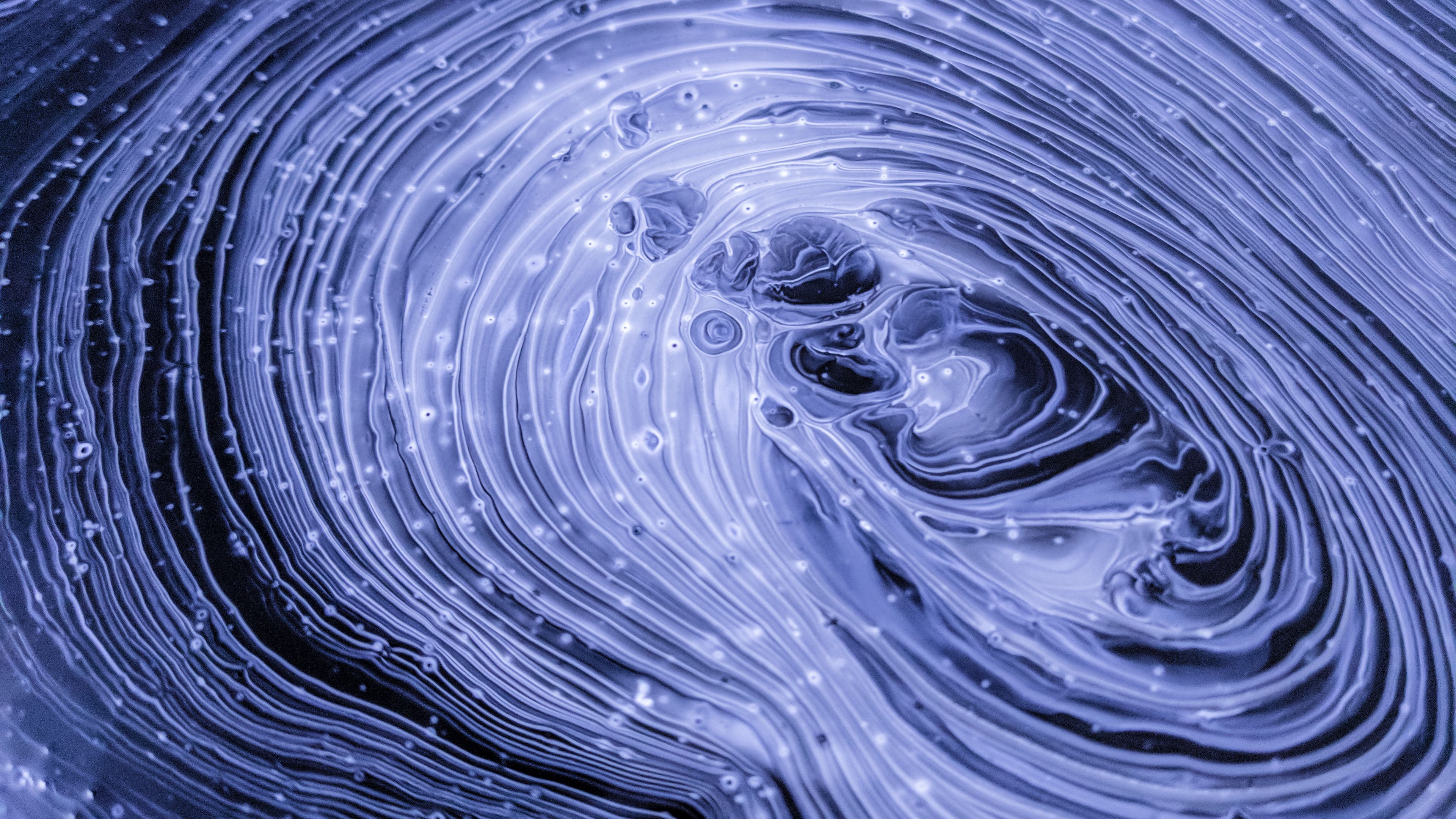 abstraction, stains, blue, liquid, 4k, HD Wallpaper