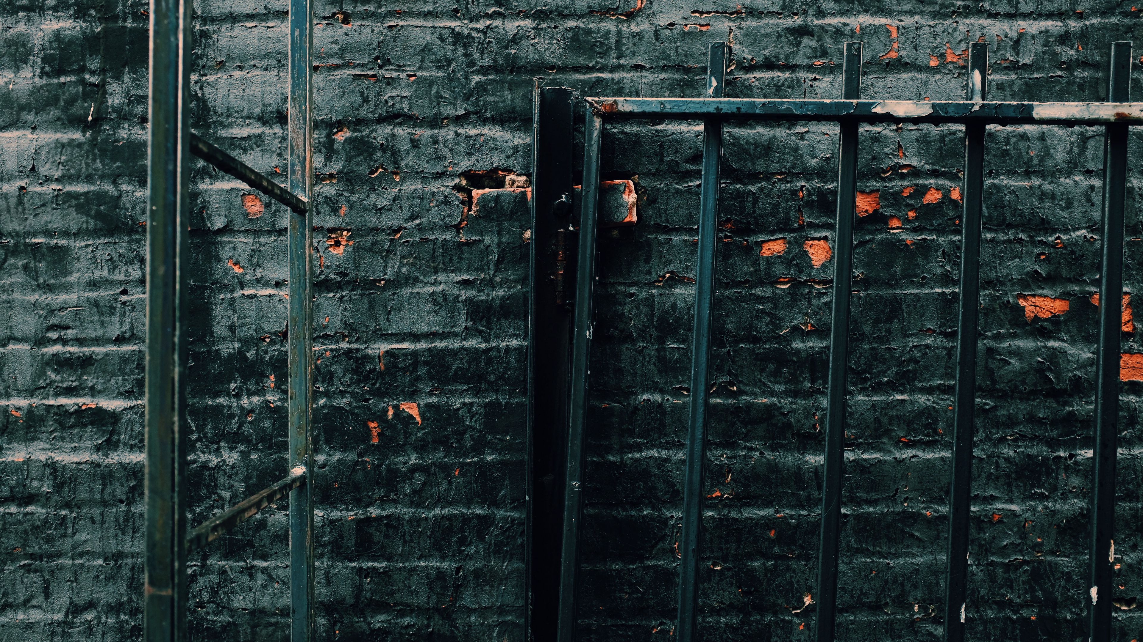 wall, black, shabby, fence, paint, 4k, HD Wallpaper