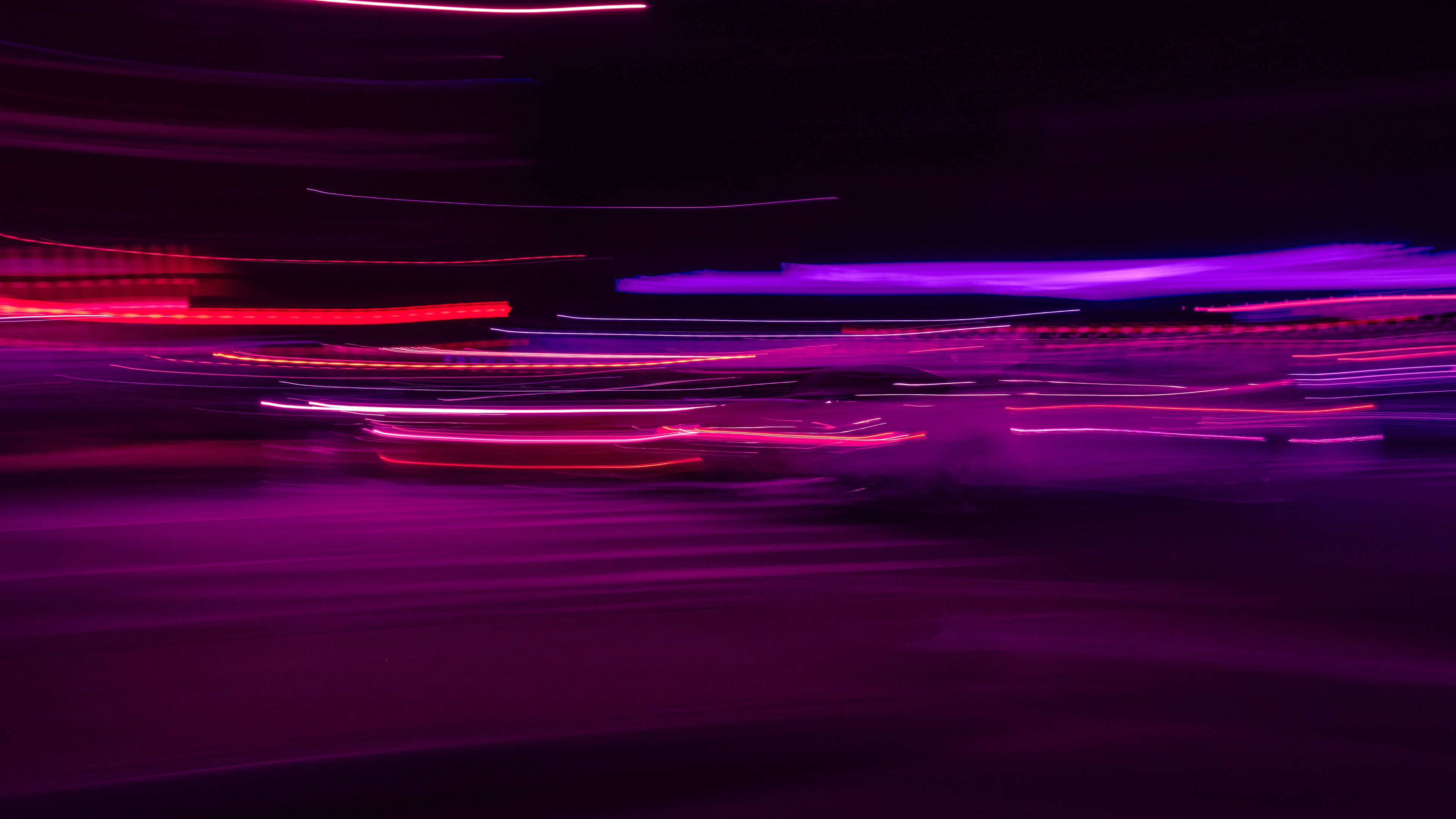 long exposure, freezelight, glow, stripes, 4k, HD Wallpaper