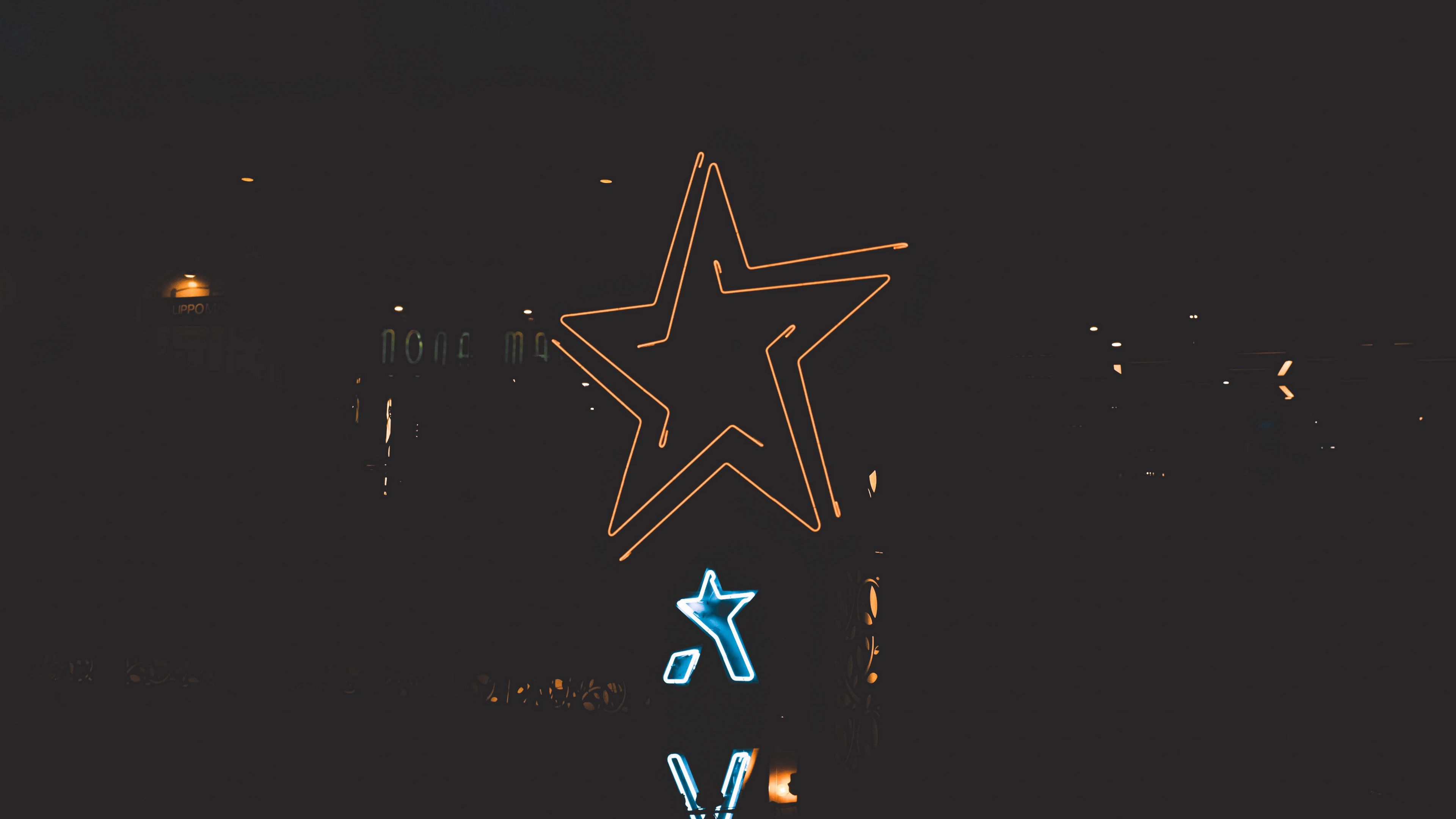 star, shape, light, dark background, 4k, HD Wallpaper