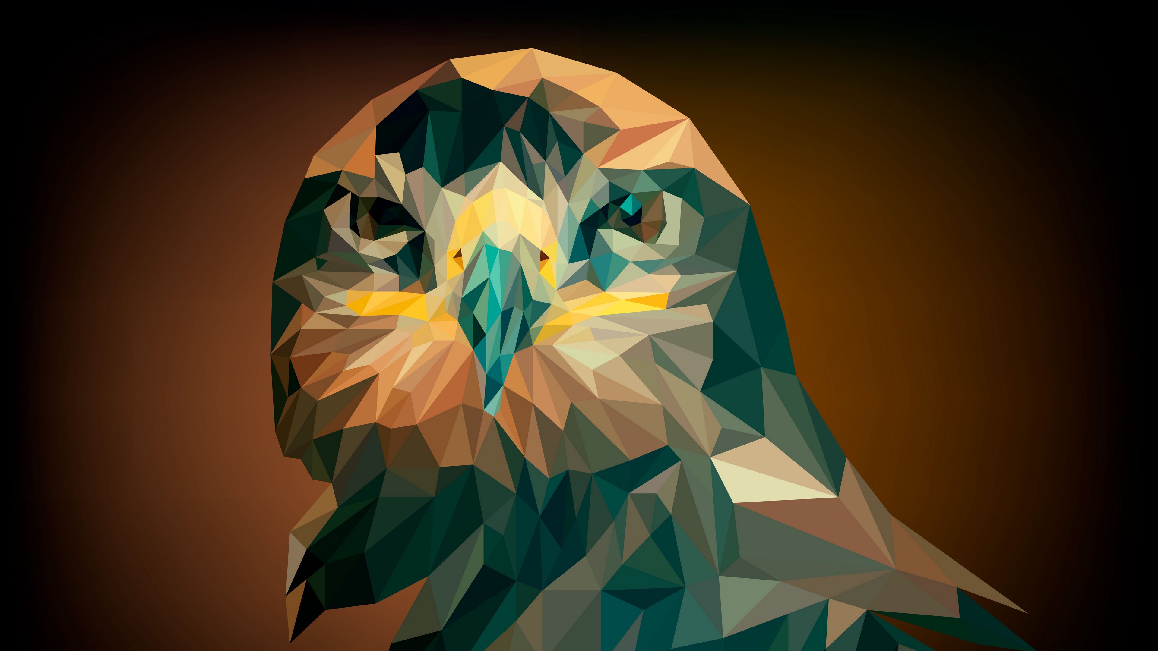 eagle, bird, geometric, art, 4k, HD Wallpaper