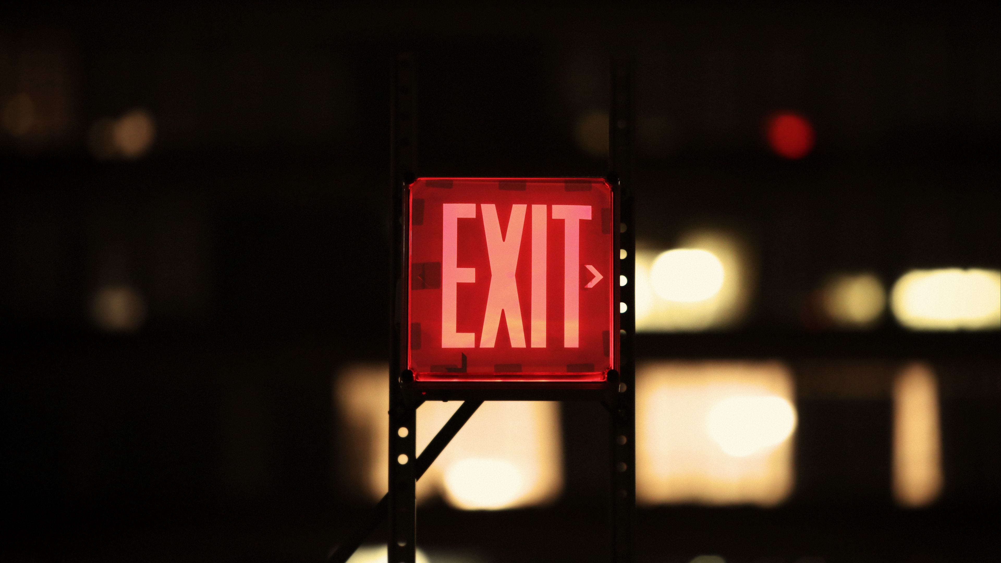 exit, inscription, pointer, 4k, HD Wallpaper