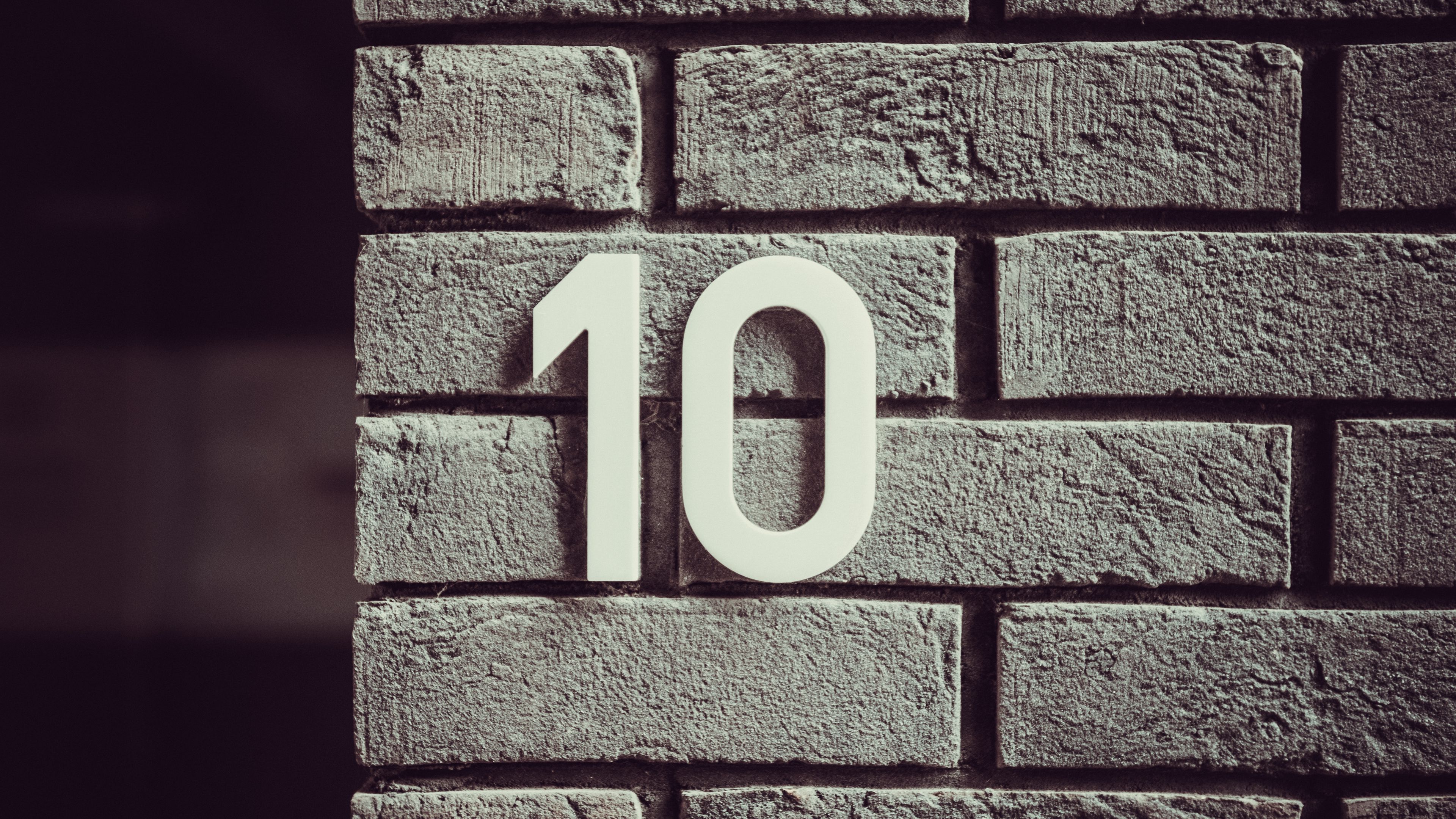 wall, number, brick, 4k, HD Wallpaper